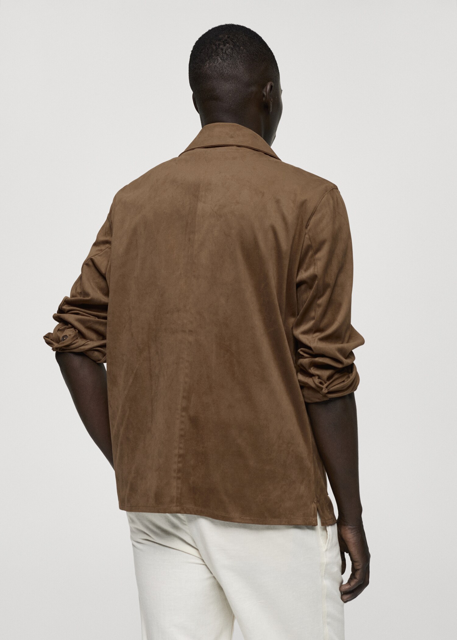 Suede effect overshirt with pockets - Reverse of the article
