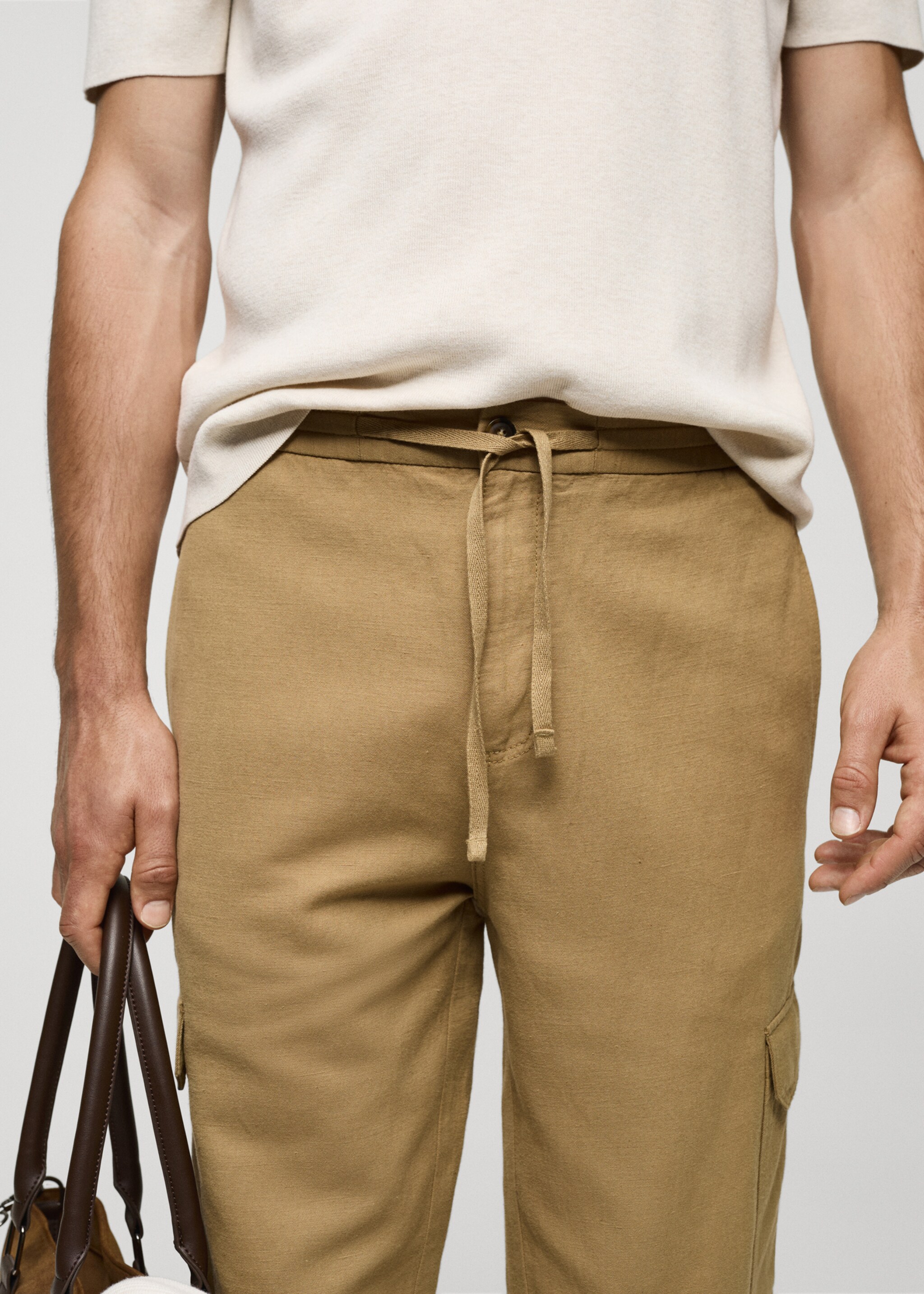 Cargohose aus Baumwolle mit Leinen - Detail des Artikels 1