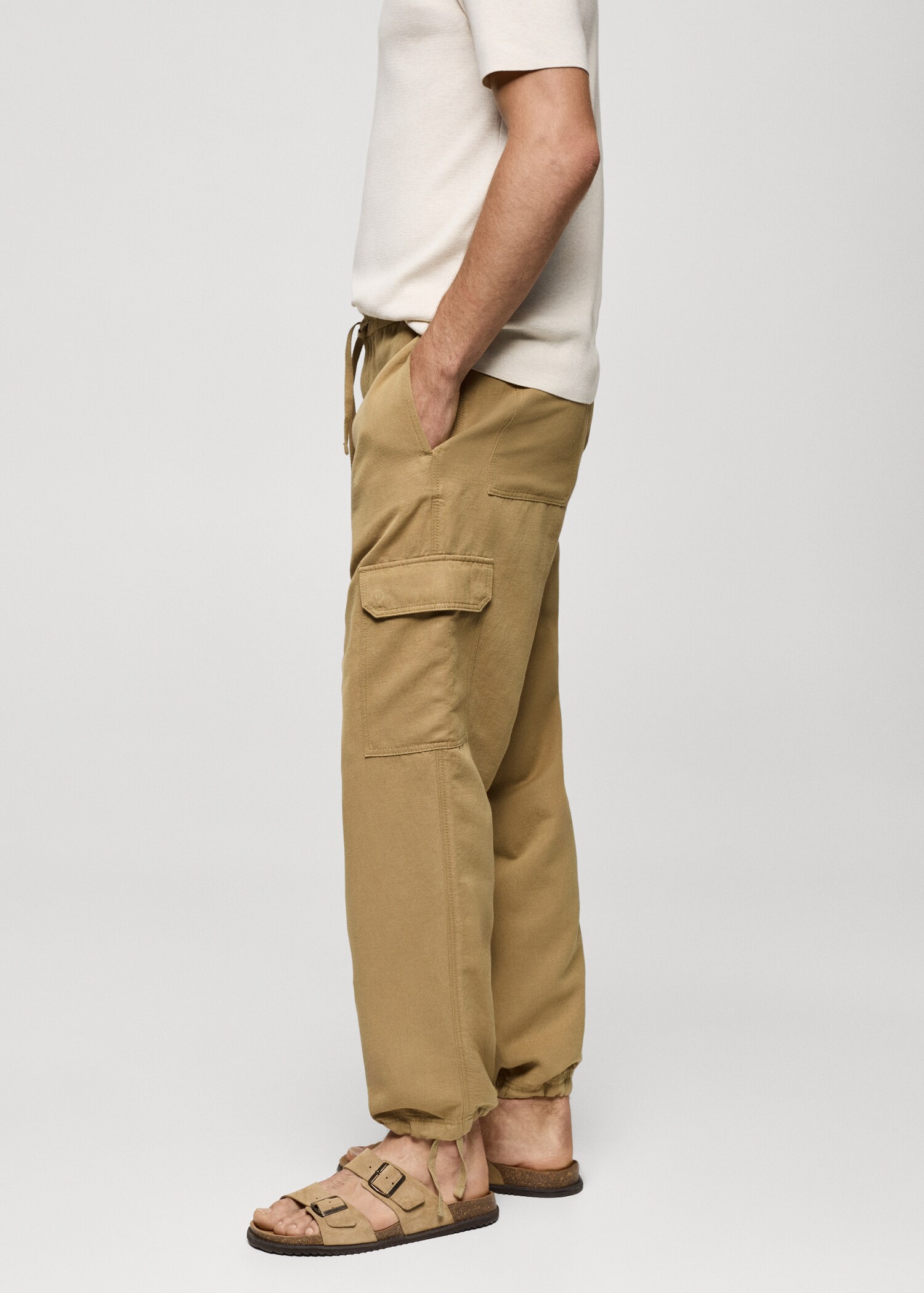 Cotton-linen cargo pants - Details of the article 2