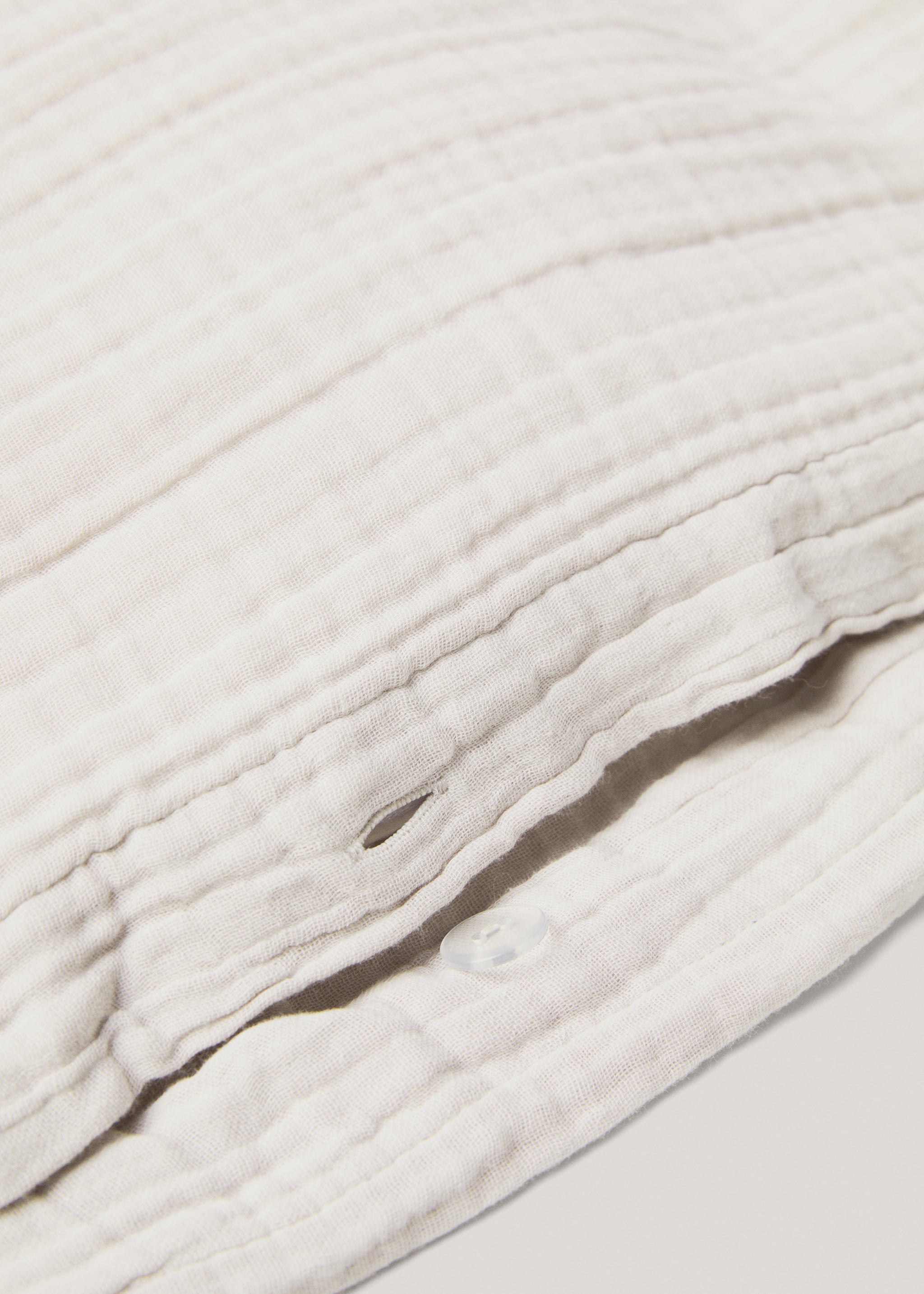 Cotton gauze duvet cover for 135 cm bed - Details of the article 1, Light Heather Grey. Ref: 77060572-00.