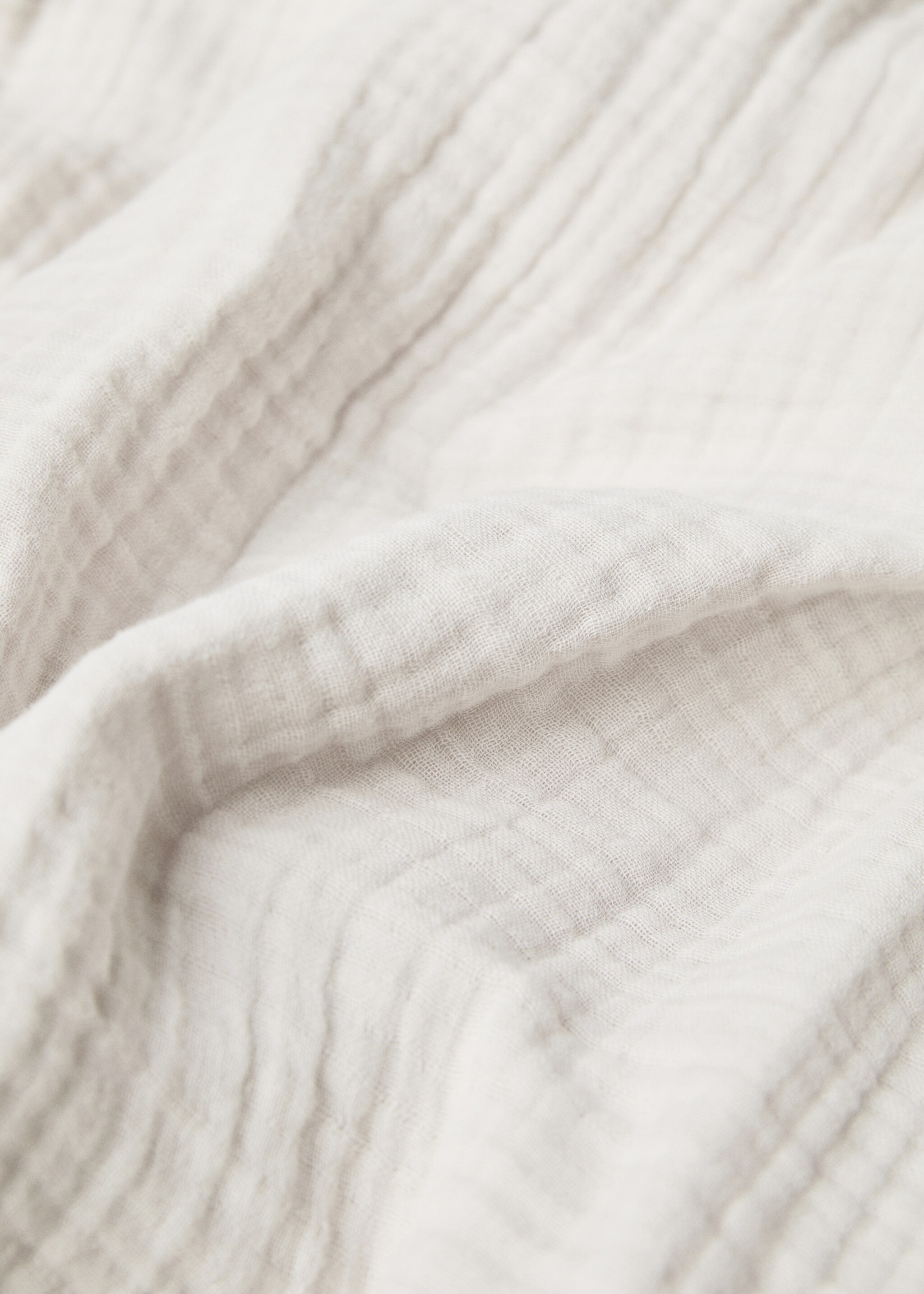 Cotton gauze duvet cover for 135 cm bed - Details of the article 2, Light Heather Grey. Ref: 77060572-00.