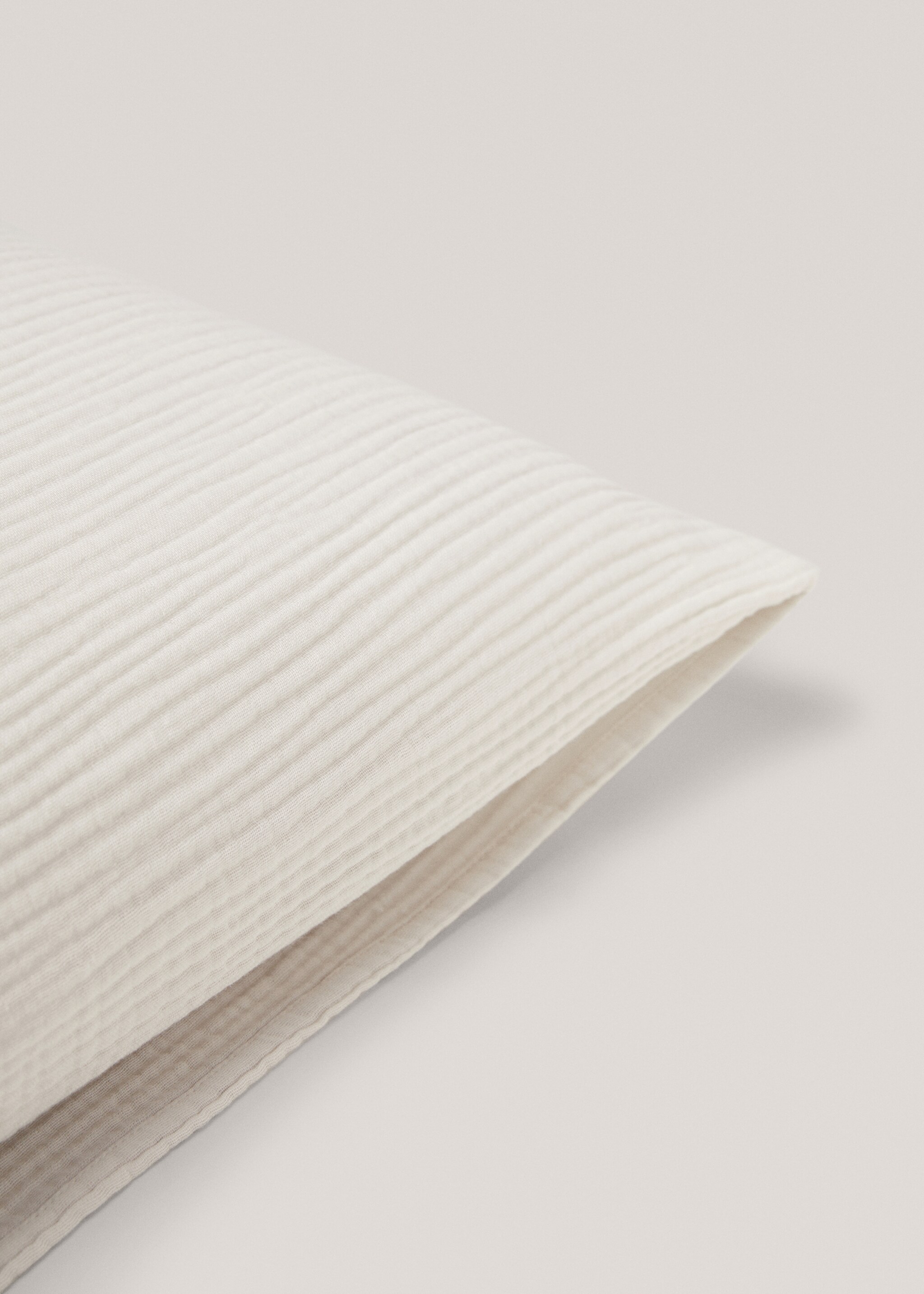 Cotton gauze pillow case 50x75cm - Details of the article 3, Light/Pastel Grey. Ref: 77060573-00.