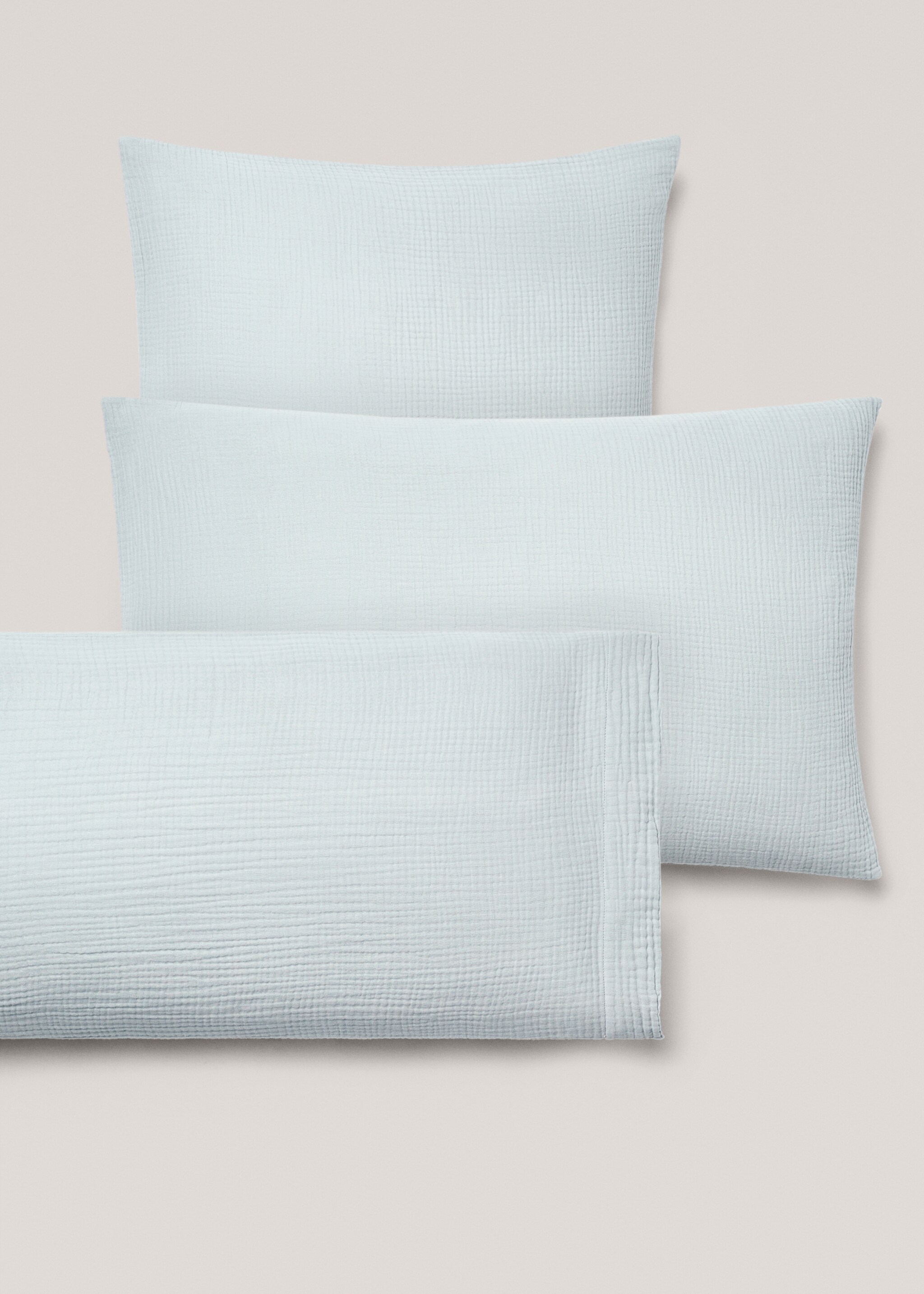 Taie d'oreiller gaze coton 50x75 cm - Détail de l'article 4, Vert d´eau. Ref: 77060573-00.