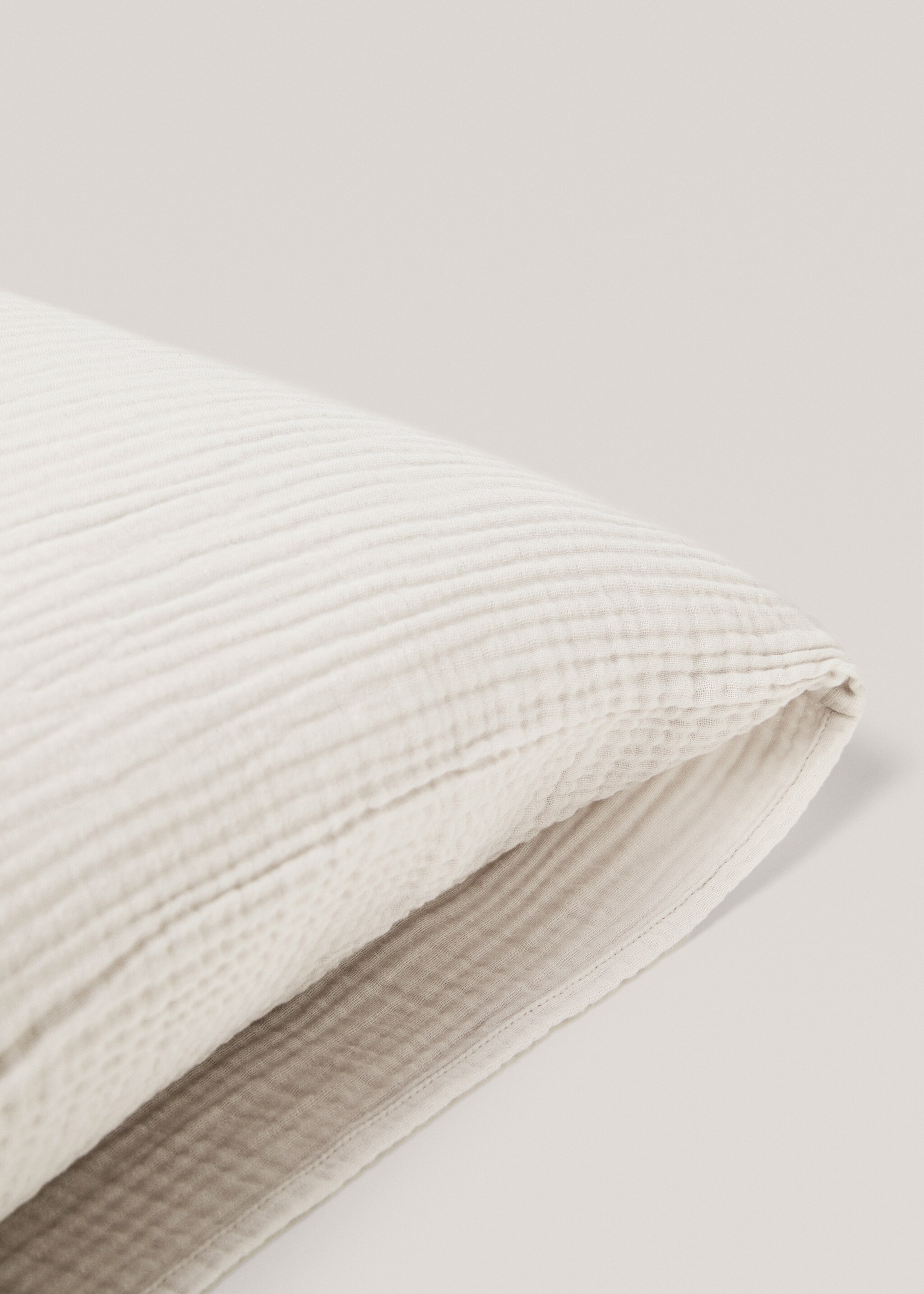 Cotton gauze pillow case 50x75cm - Details of the article 1, Light Heather Grey. Ref: 77060573-00.