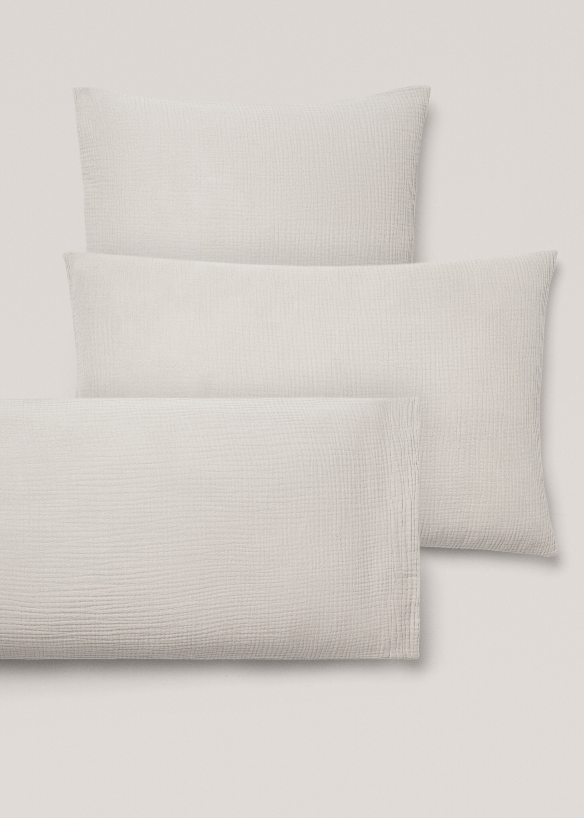 Funda de coixinera gasa cotó 50x75cm - Detall de l'article 4, Gris mitjà. Ref: 77060573-00.