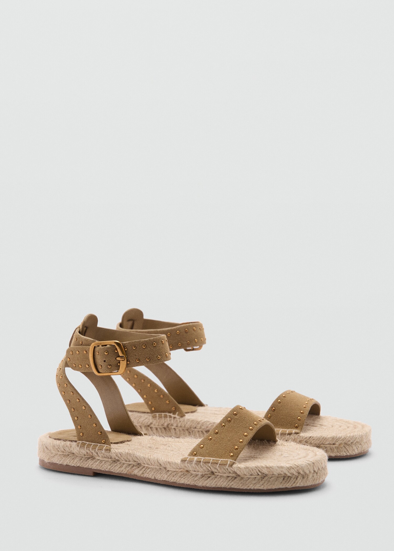 Studded leather sandals - Medium plane