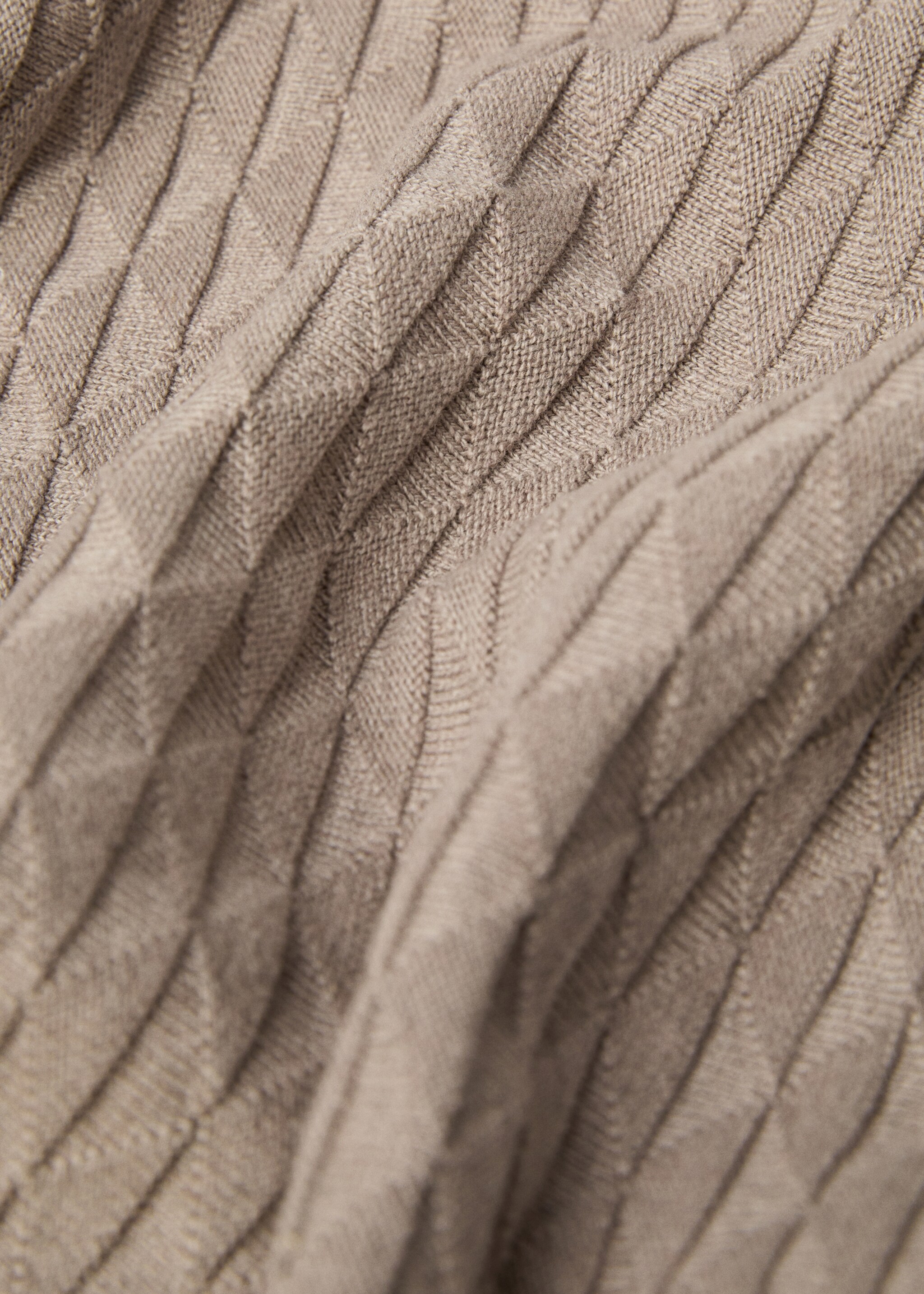 Κουβέρτα συνδυασμός μαλλί λινό με ρόμβους - Λεπτομέρεια του προϊόντος 1, Καφέ Ανοιχτό/Παστέλ. Ref: 77060581-00.