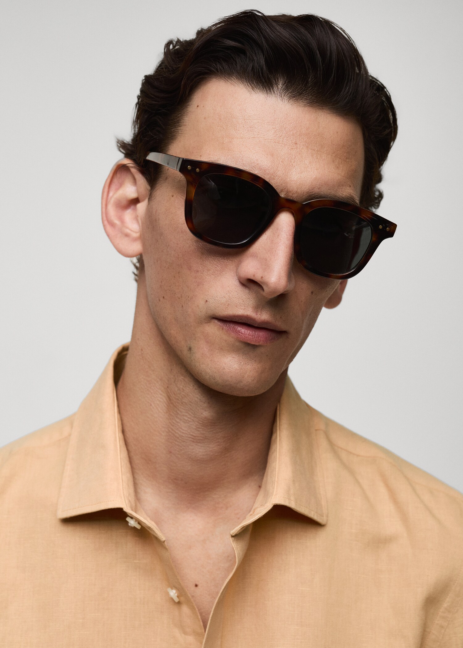 Classic-fit linen-blend shirt - Details of the article 1