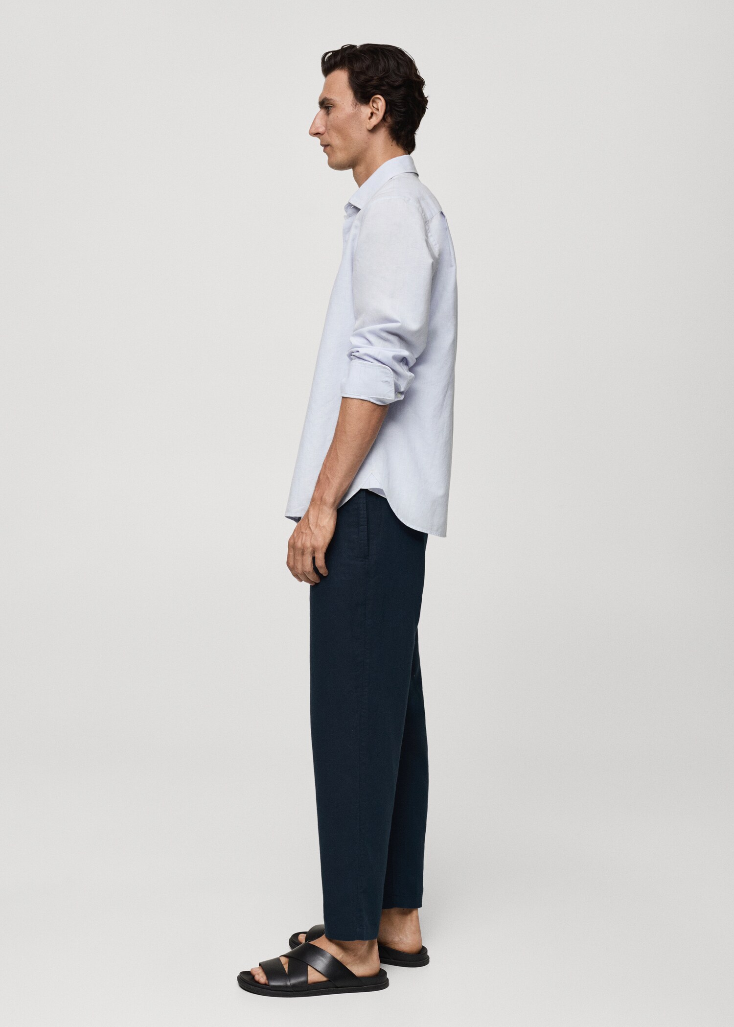 Classic-fit linen-blend shirt - Details of the article 2