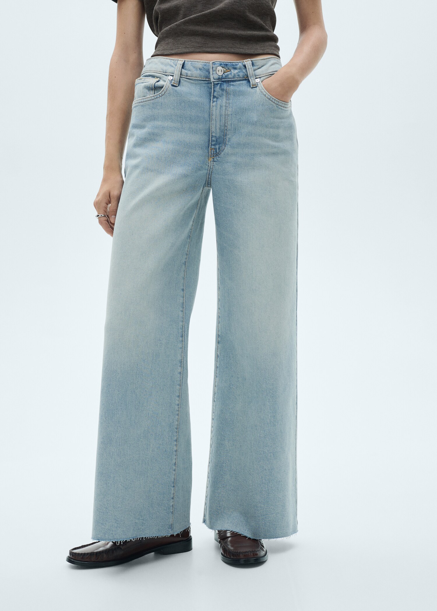 Mid waist culotte jeans - Medium plane