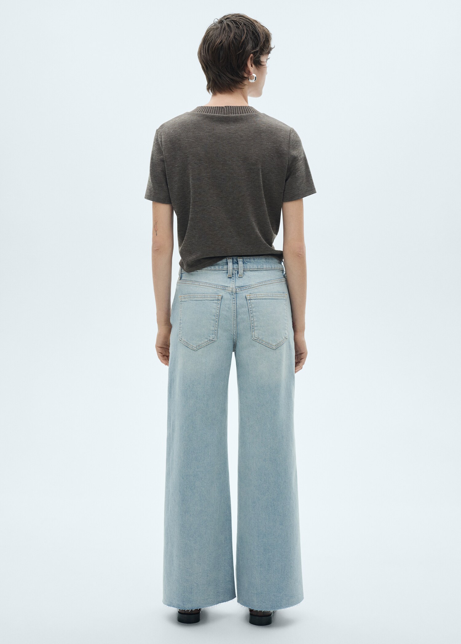 Mid waist culotte jeans - Reverse of the article