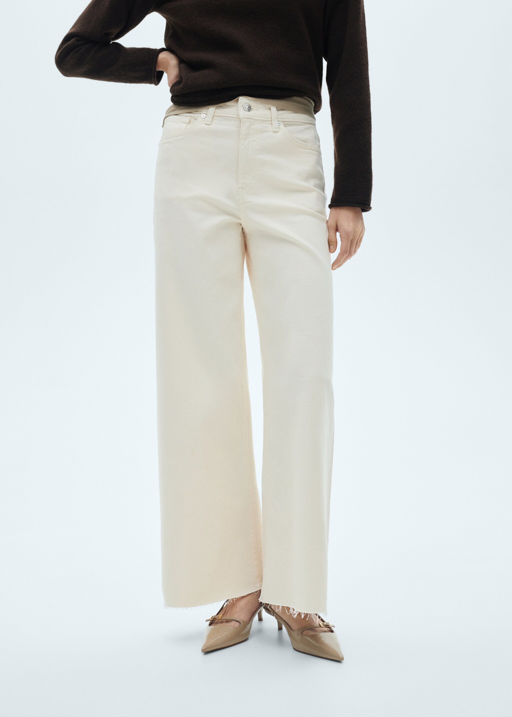 Mid waist culotte jeans - Medium plane