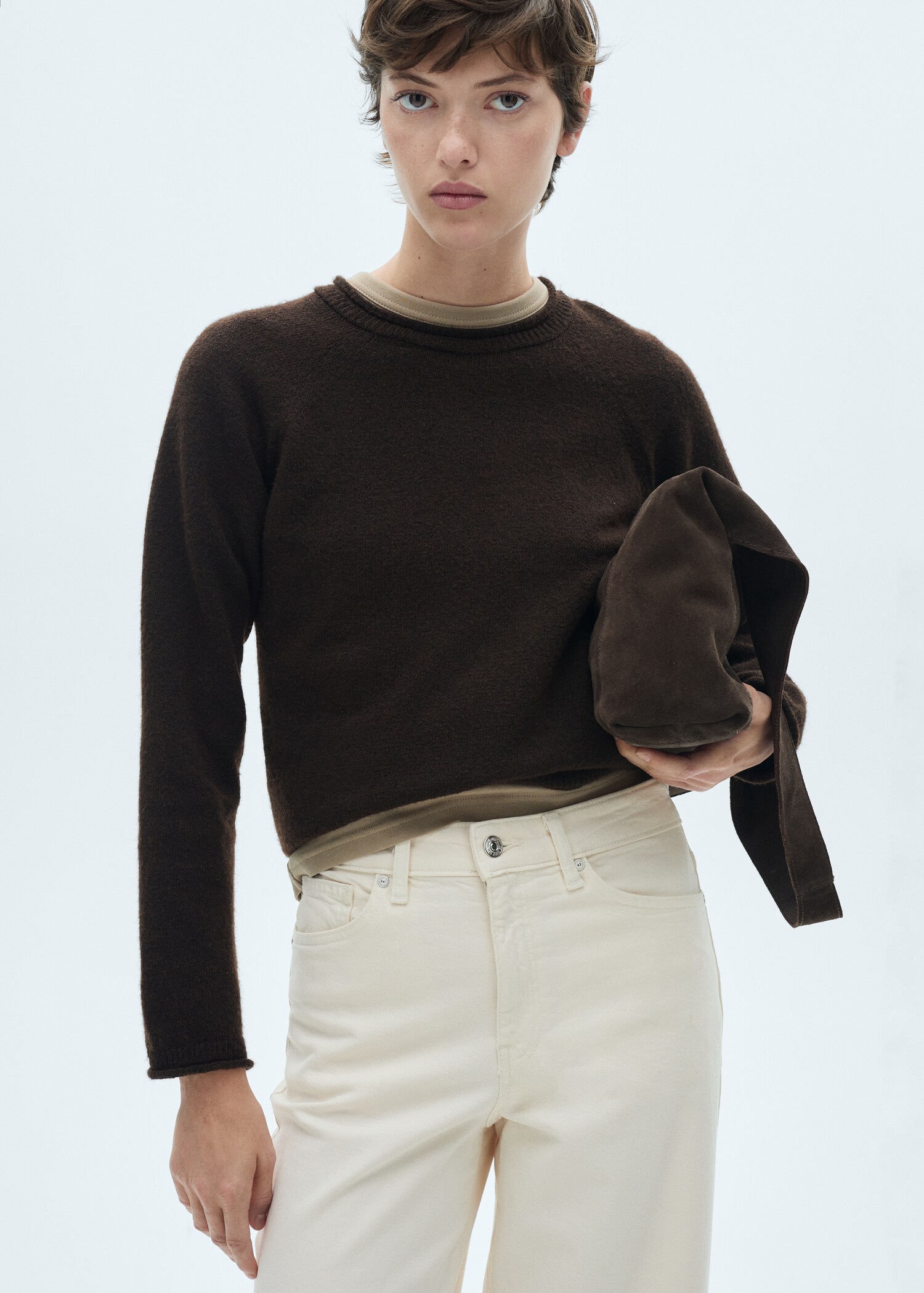 Mid waist culotte jeans - Details of the article 1