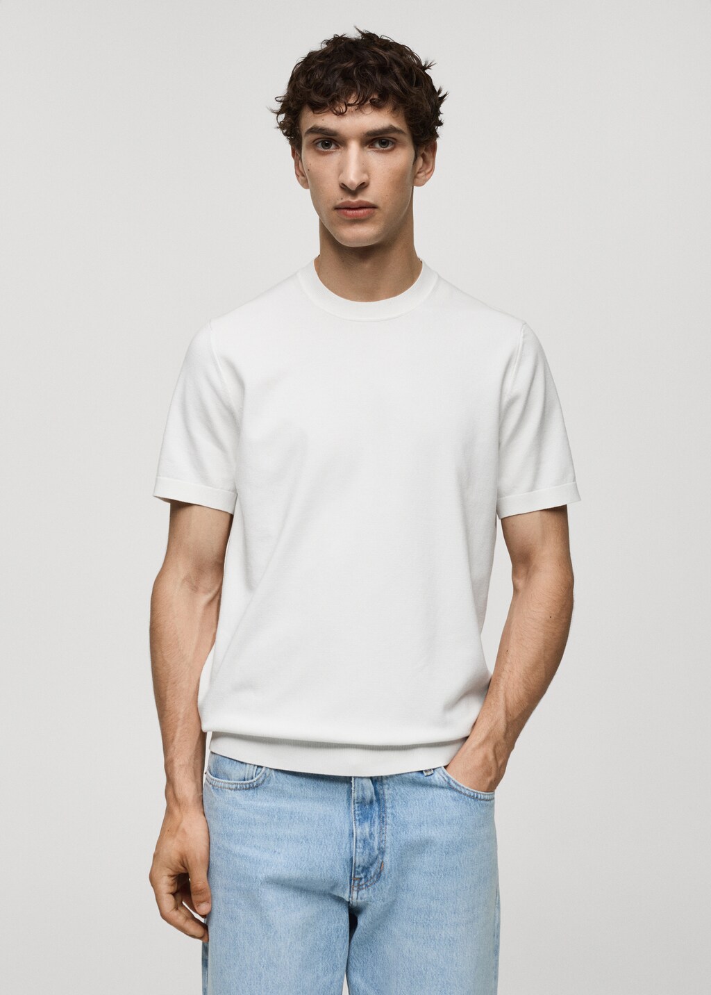 Fine-knit T-shirt - Men | MANGO OUTLET USA