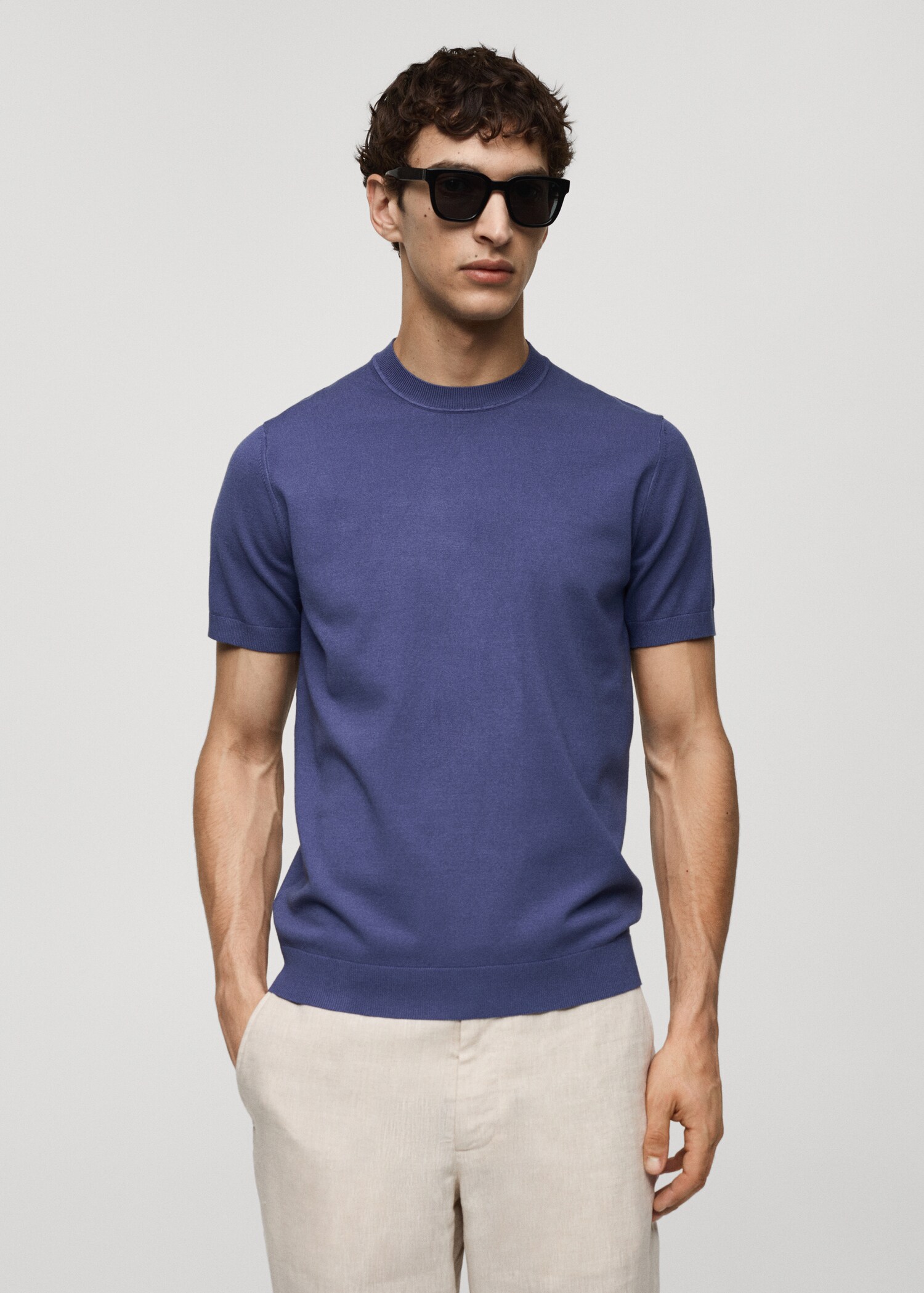 T-shirt en maille fine - Plan moyen
