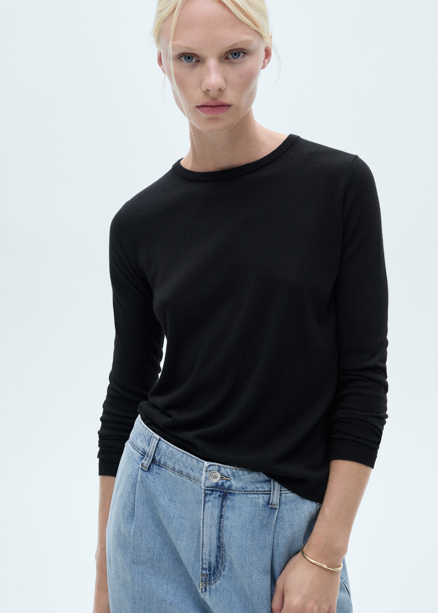 Wideleg pleated jeans - Details of the article 1