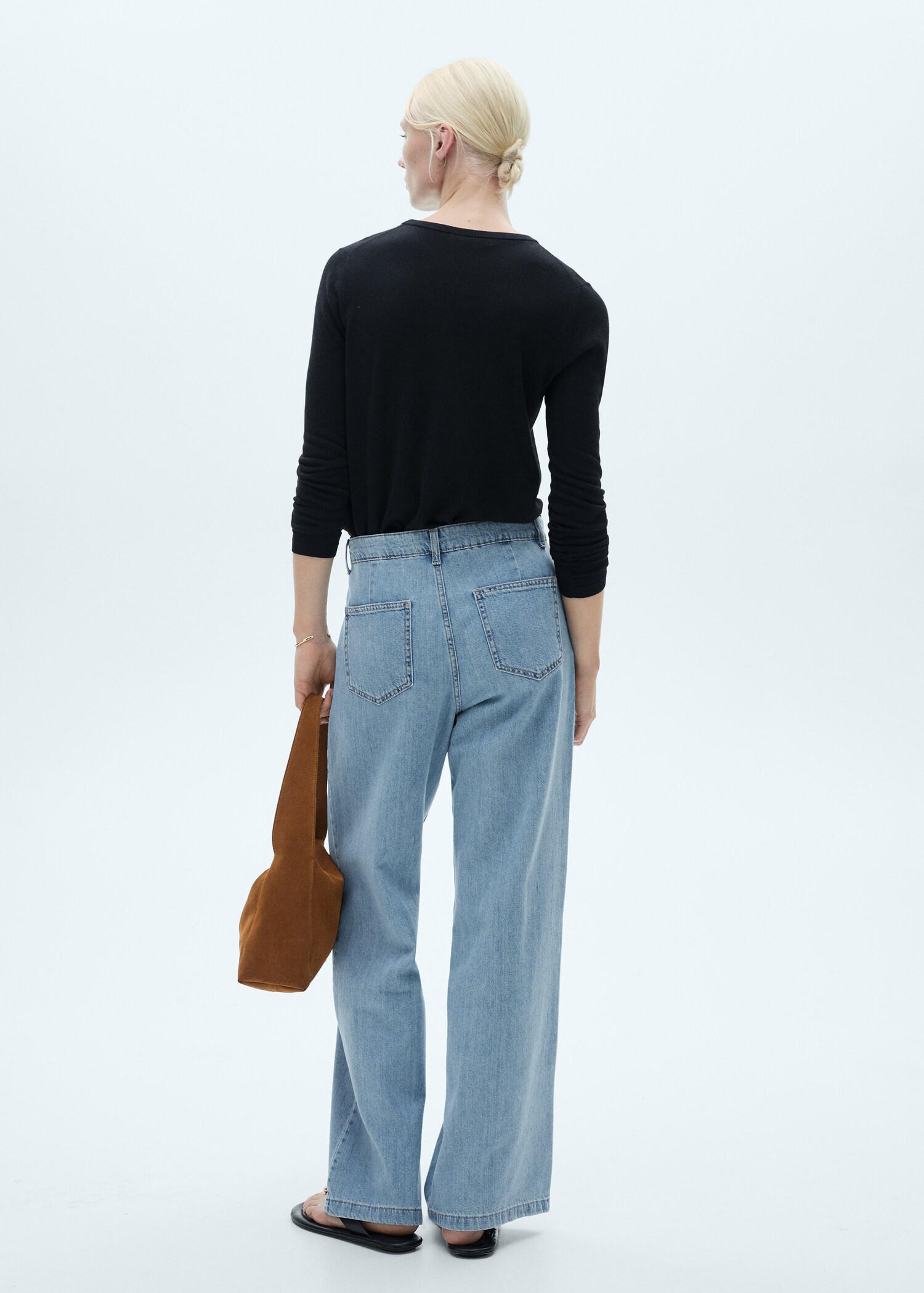 Wideleg pleated jeans - Reverse of the article