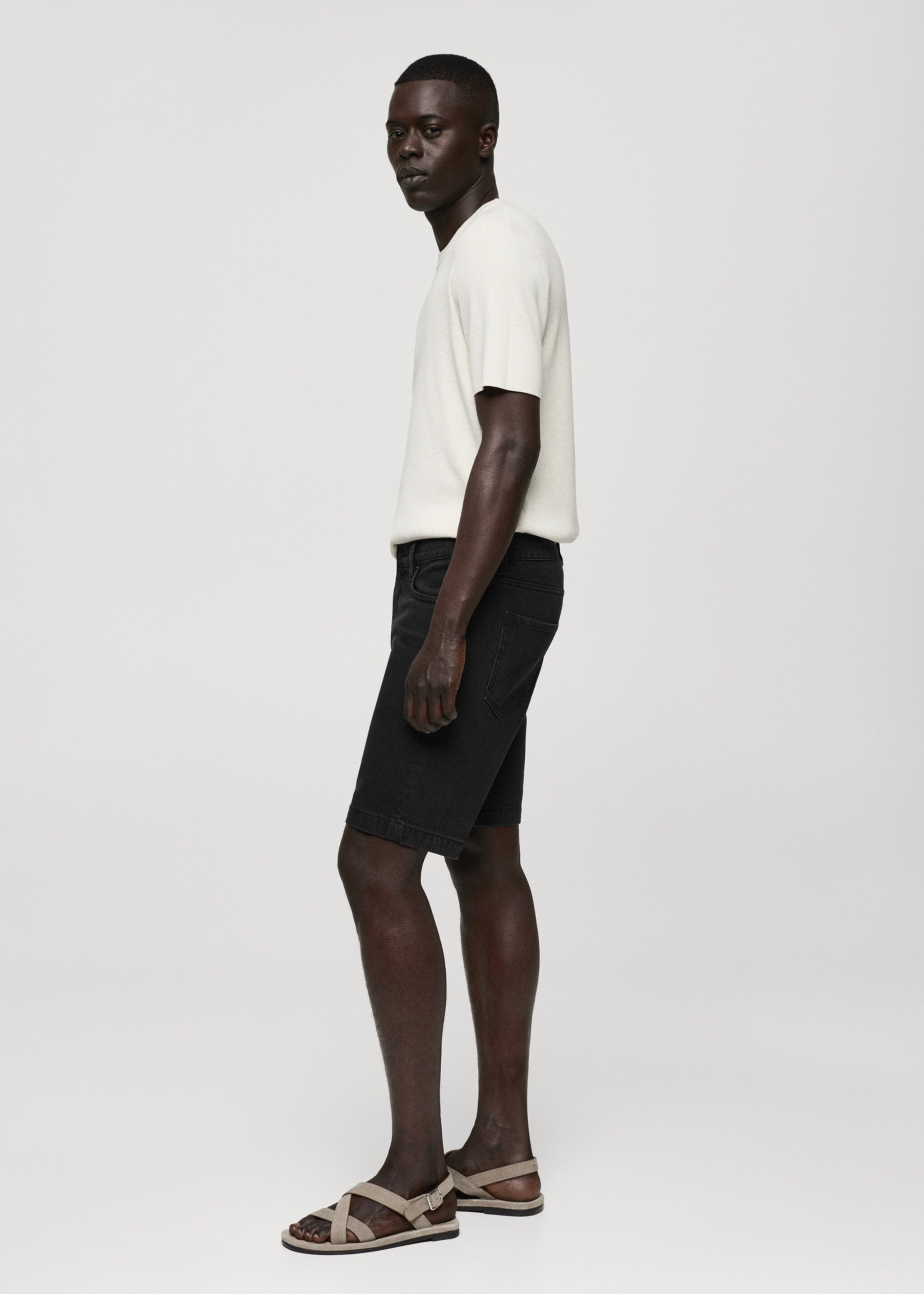 Regular-fit denim bermuda shorts - Details of the article 2