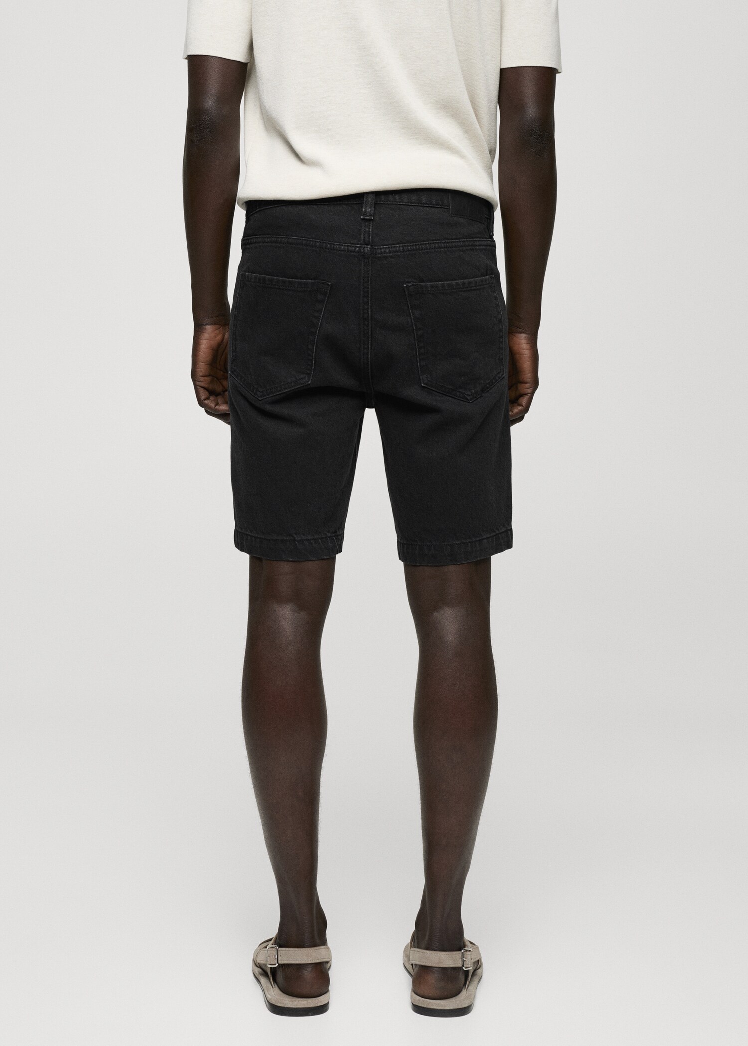Regular-fit denim bermuda shorts - Reverse of the article