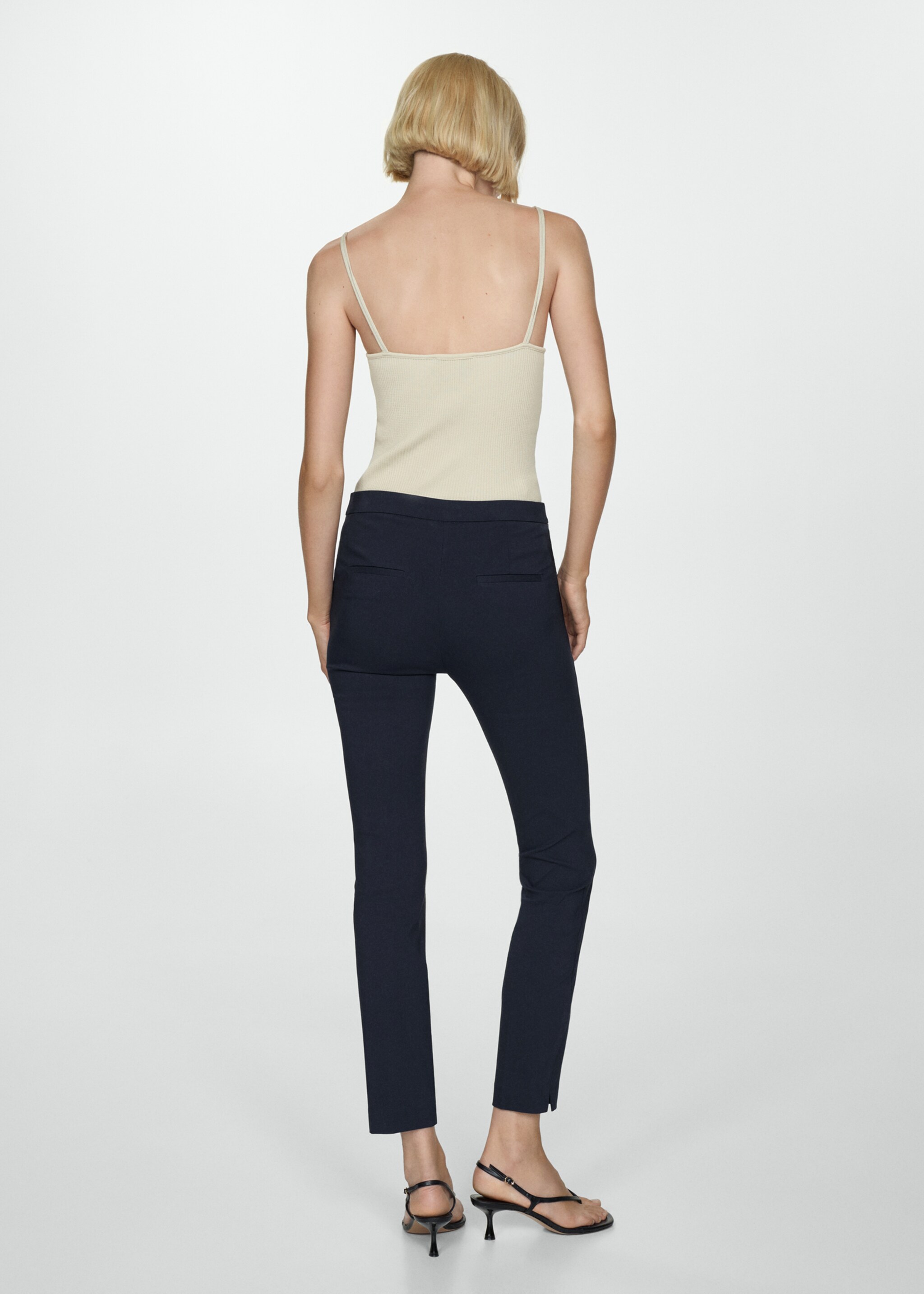 Pantalón pitillo crop - Reverso del artículo, Azul marino oscuro. Ref: 77060608-00.