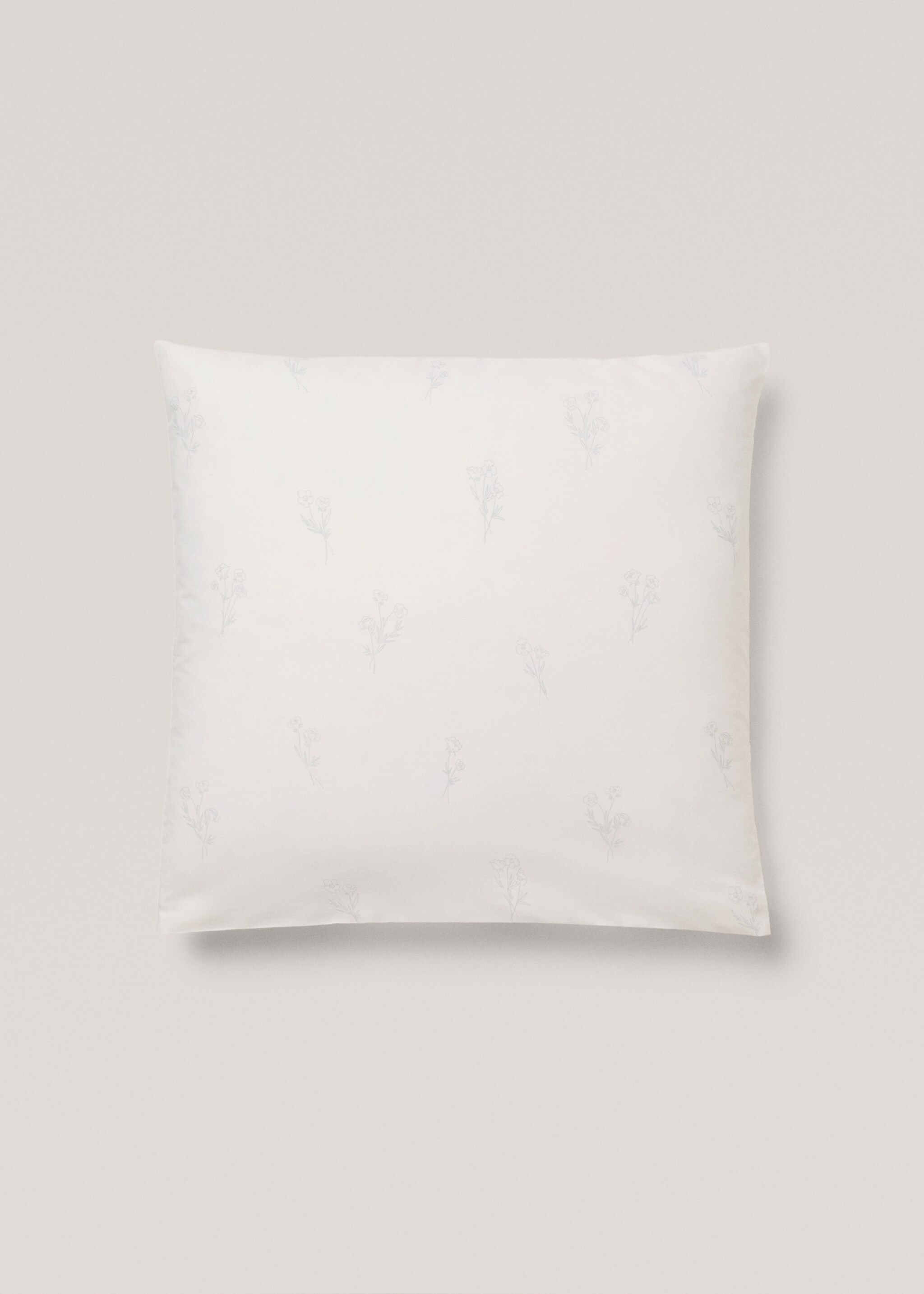 Floral pillow case 60x60cm - Article without model, Aqua Green. Ref: 77060616-00.