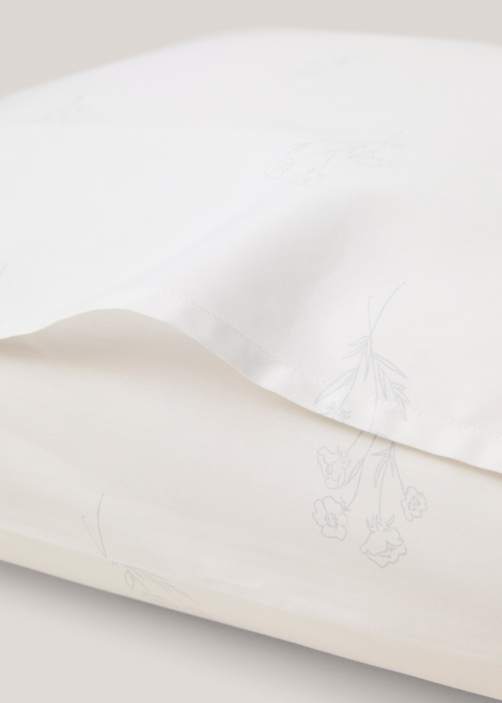 Floral pillow case 60x60cm - Details of the article 2, Aqua Green. Ref: 77060616-00.