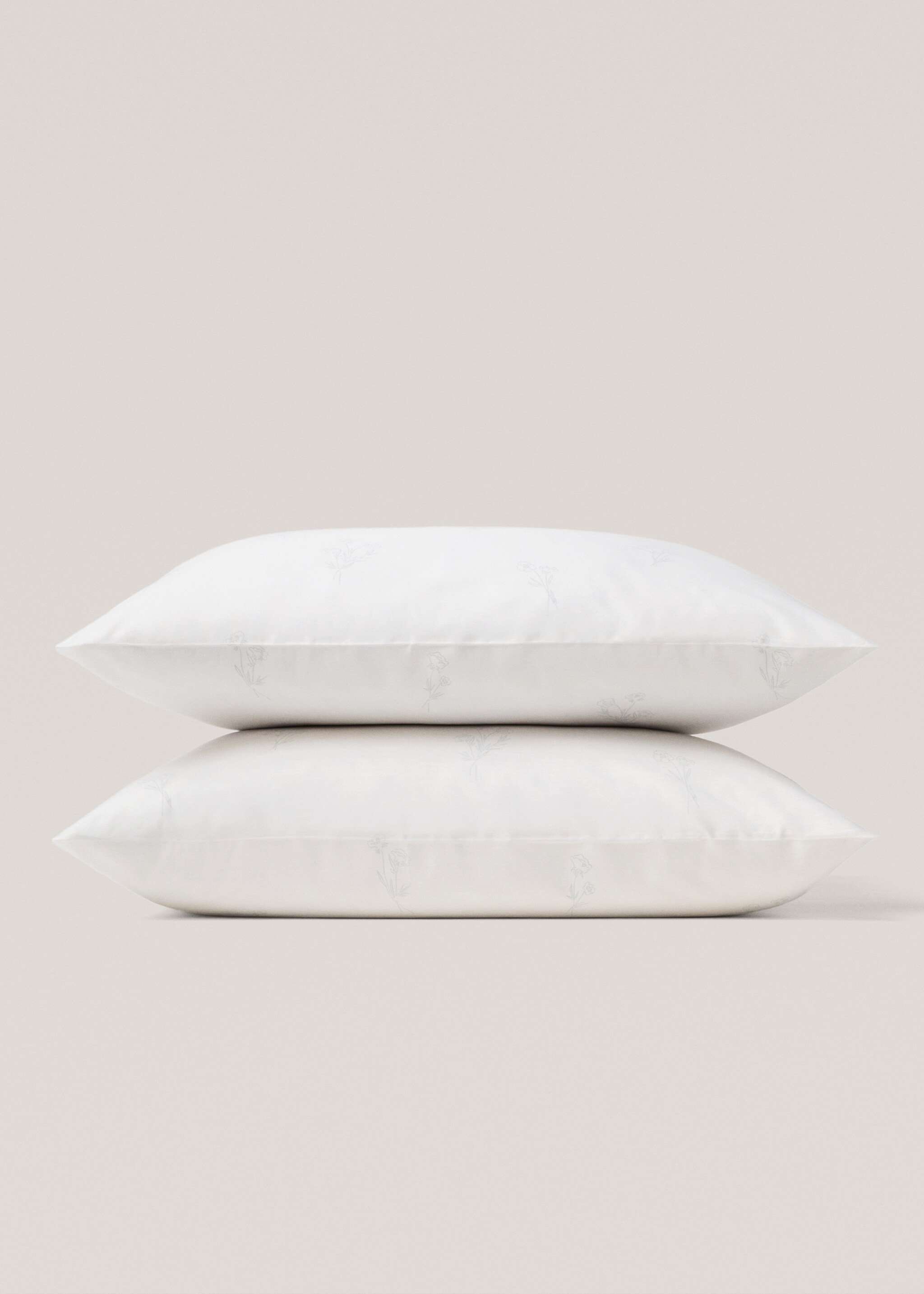 Floral pillow case 60x60cm - Details of the article 3, Aqua Green. Ref: 77060616-00.