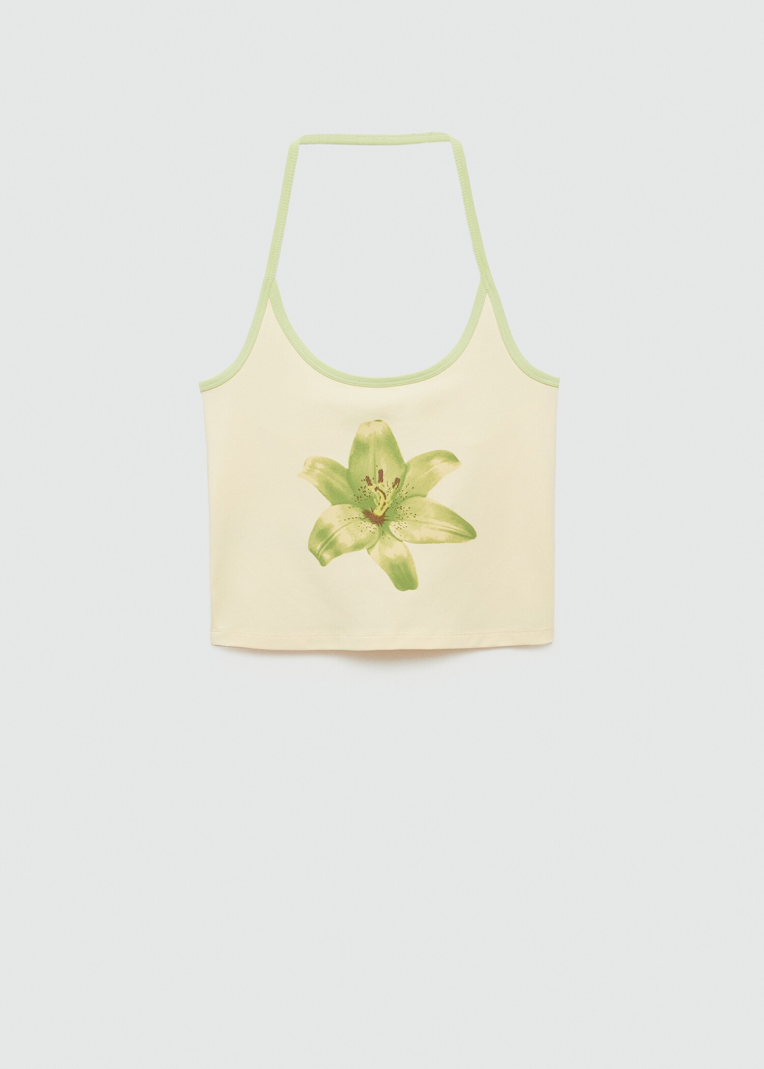 Printed halter-neck cropped top - Article without model