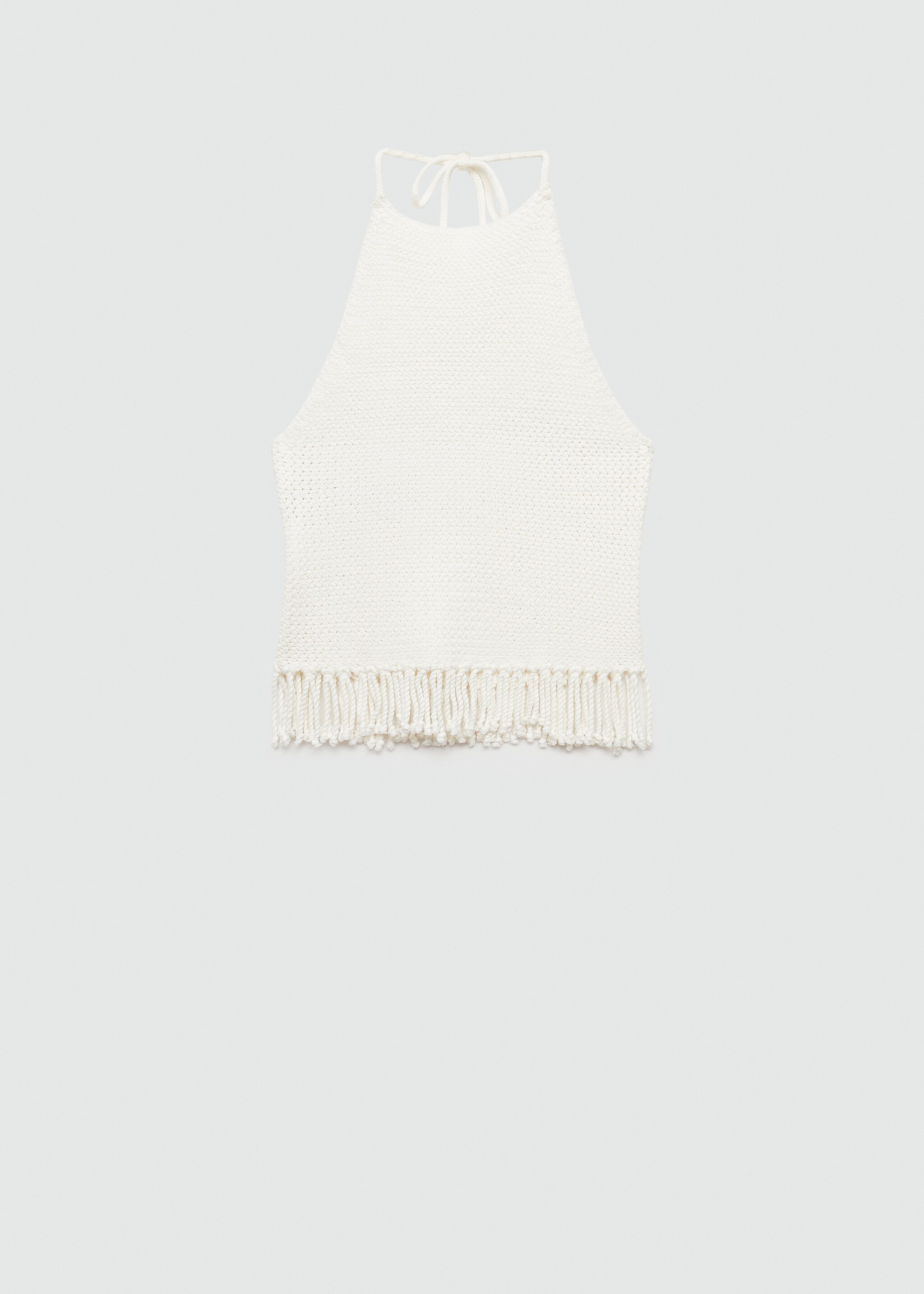 Halter neck crochet top - Article without model, Off White. Ref: 77060627-00.