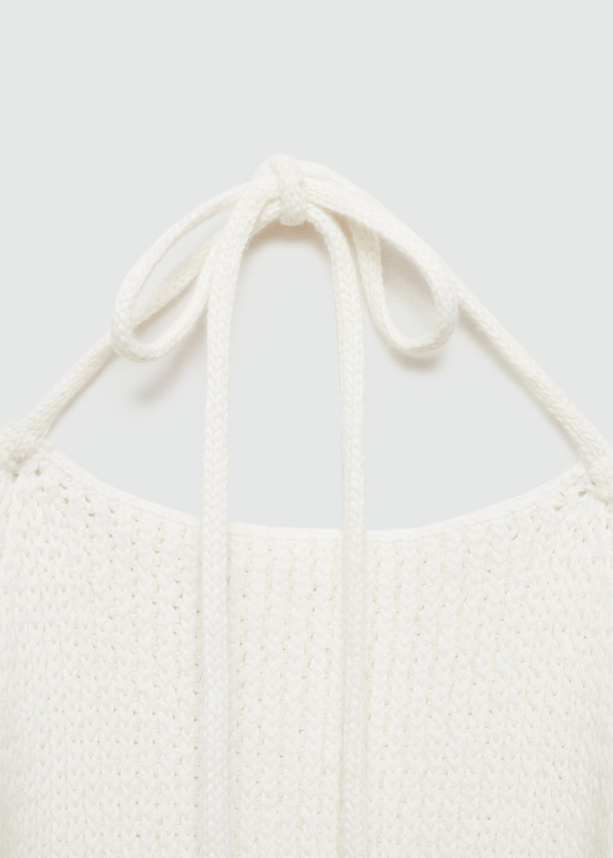 Halter neck crochet top - Details of the article 0, Off White. Ref: 77060627-00.