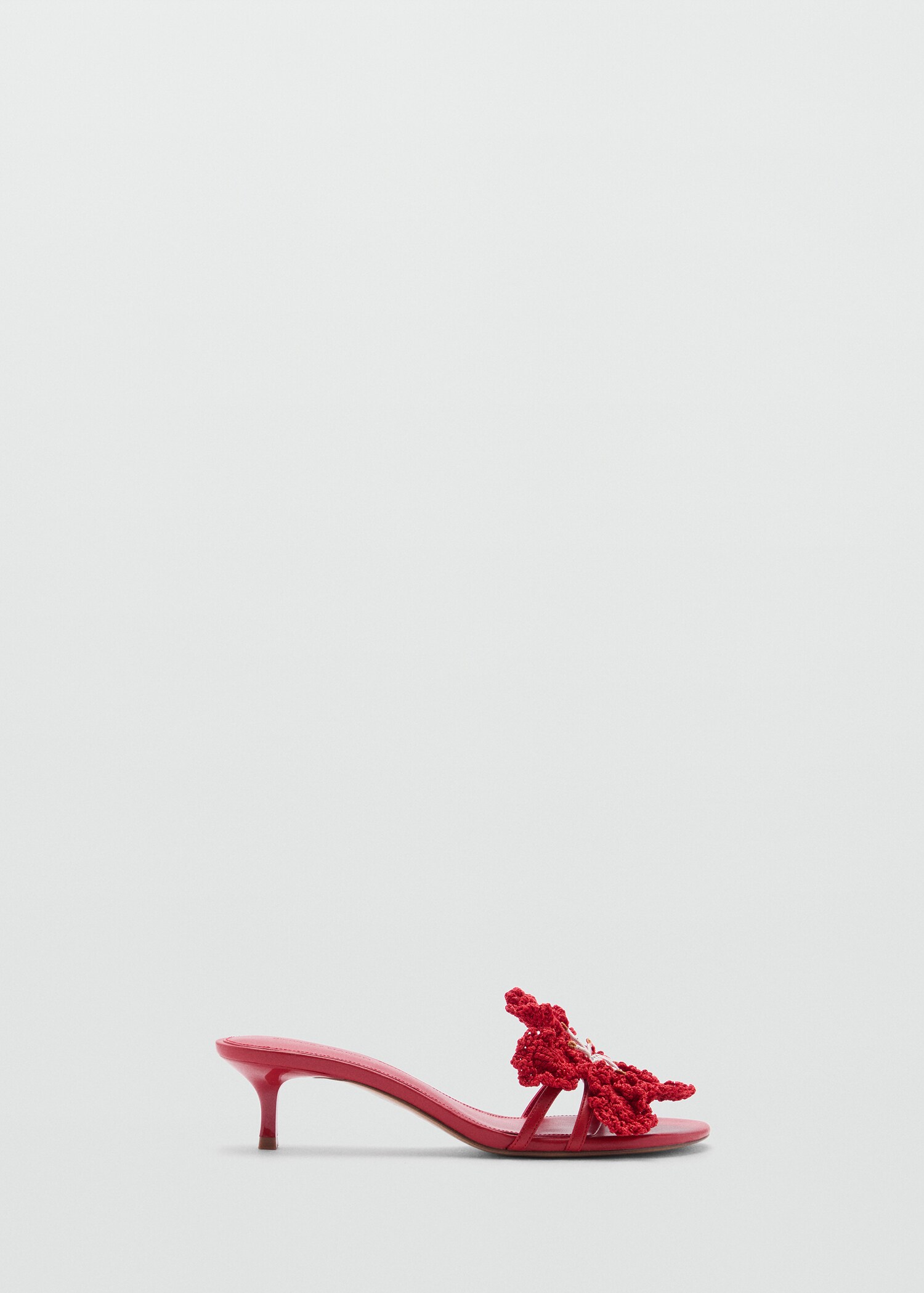 Leather sandals with flower heel - Article without model