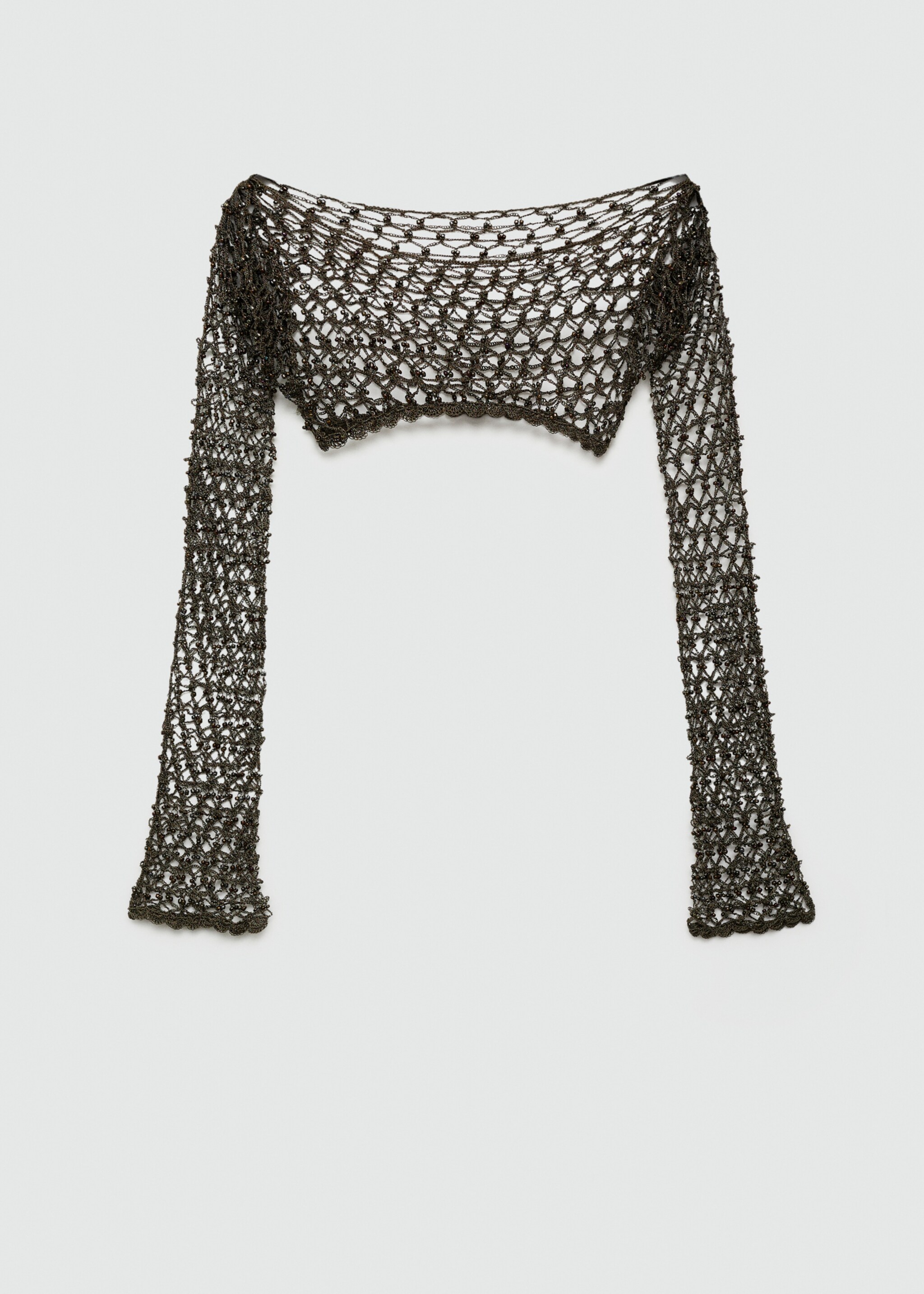 Crystal knitted sleeves - Article without model, Khaki. Ref: 77060643-00.