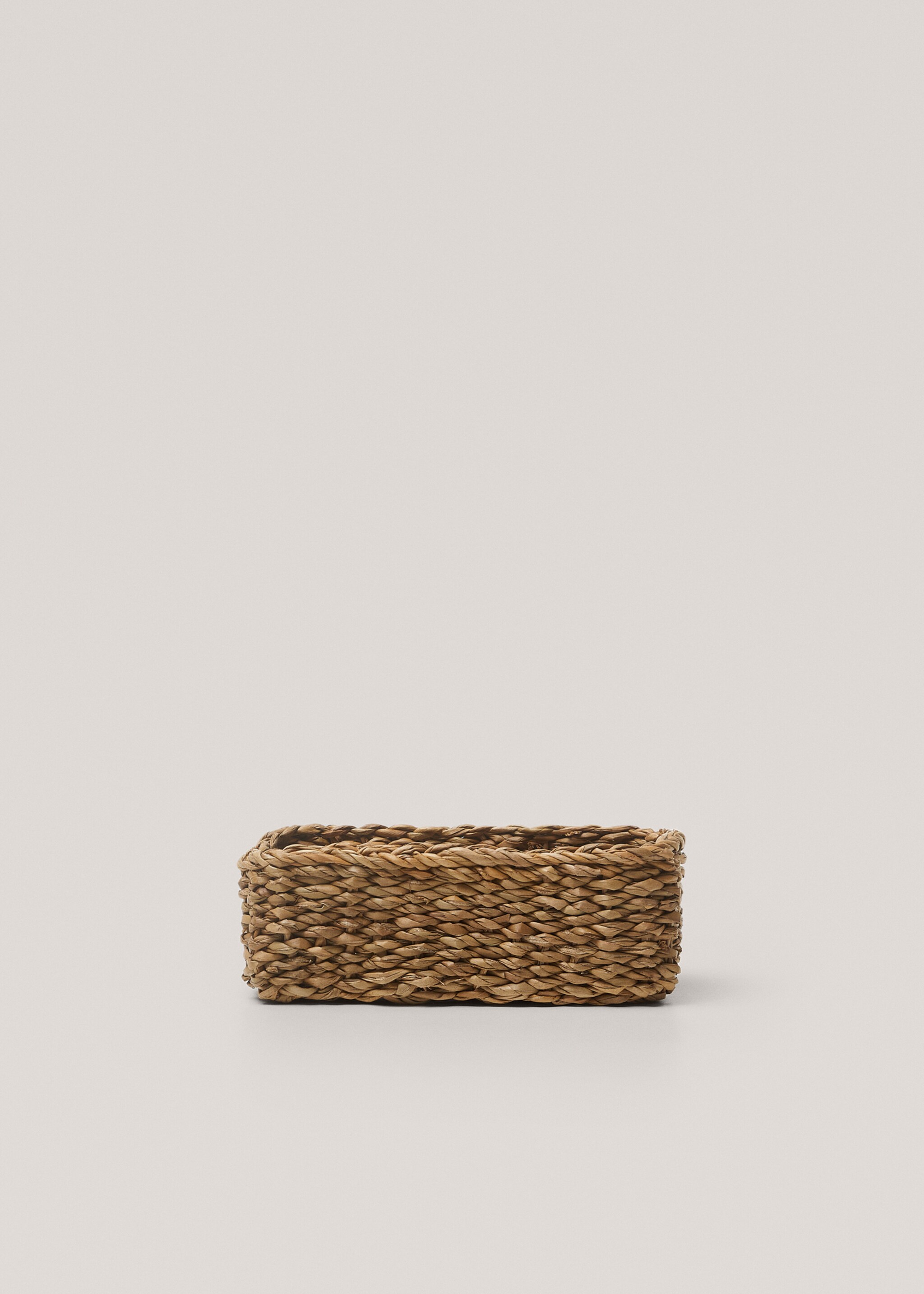 Small natural fibre braided basket - Article without model, Brown. Ref: 77061009-00.