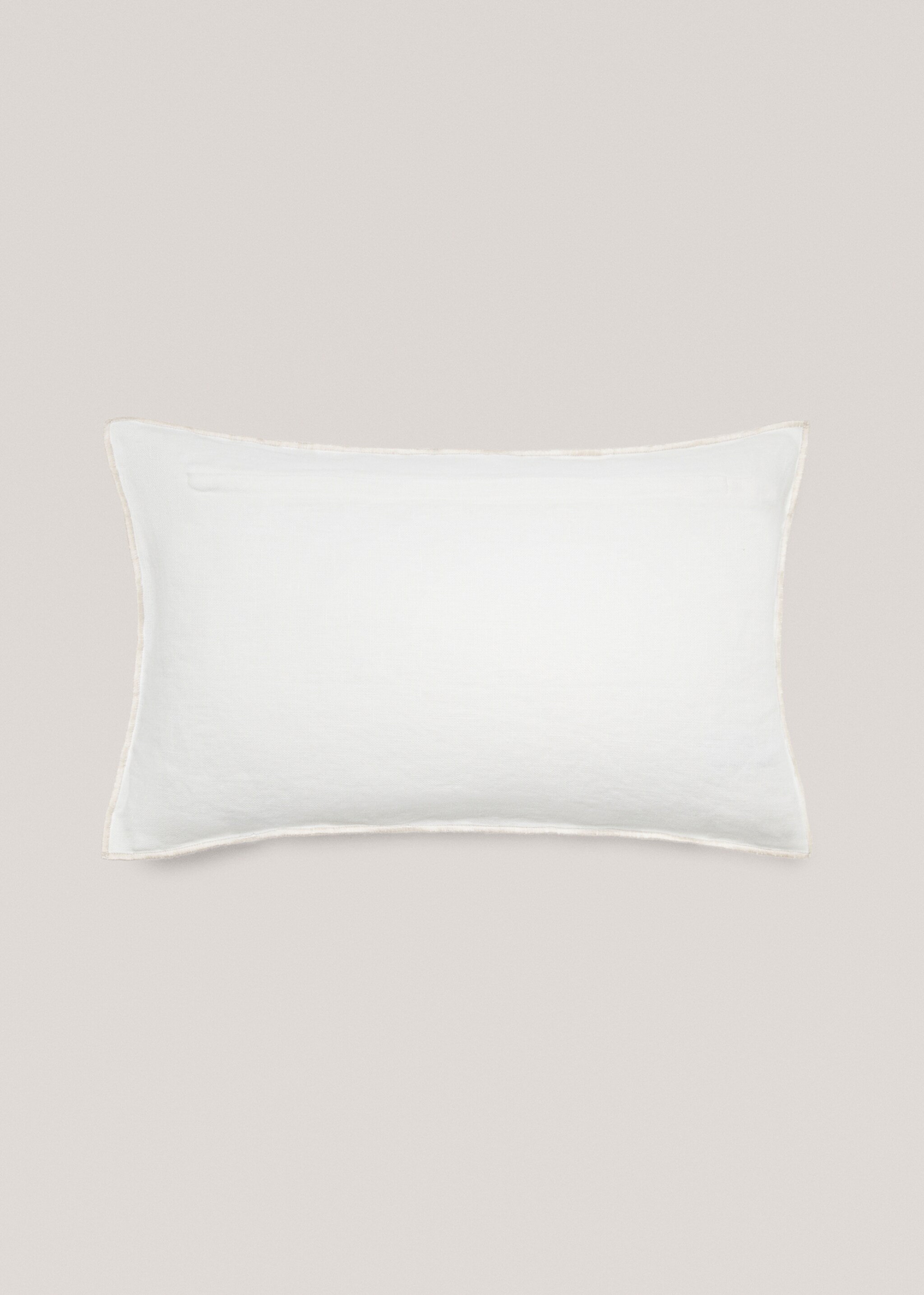 Housse de coussin lin liseré 30x50 cm - Détail de l'article 1, Blanc. Ref: 77061014-00.