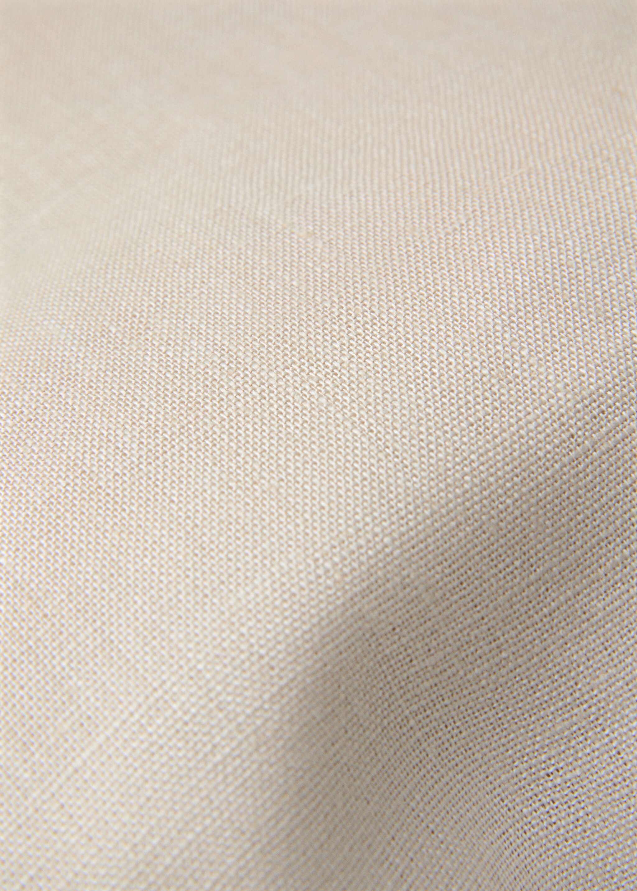 Linen cushion cover with trim 30x50cm - Details of the article 2, Sand. Ref: 77061014-00.