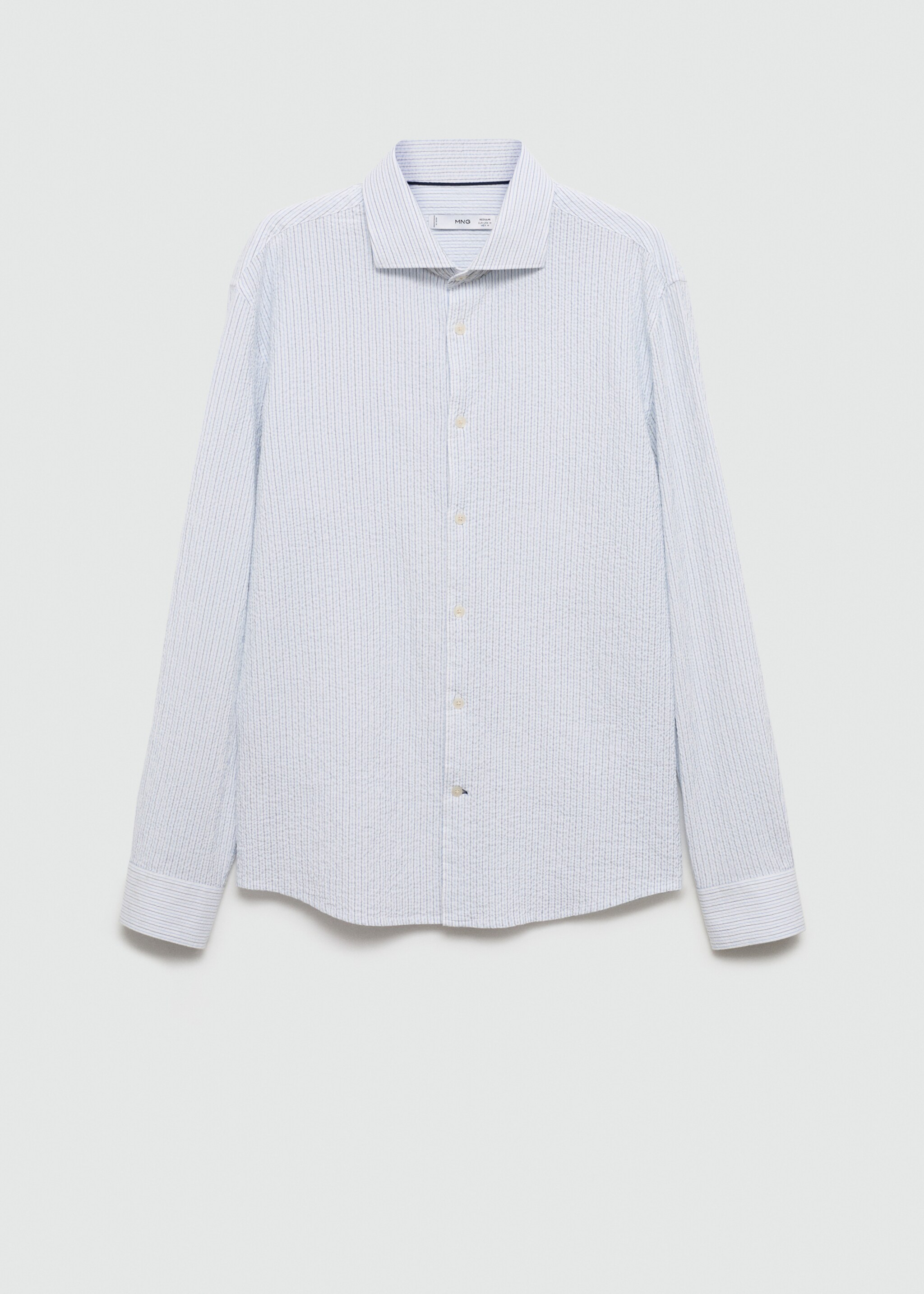 Chemise regular-fit coton seersucker rayures - Article sans modèle