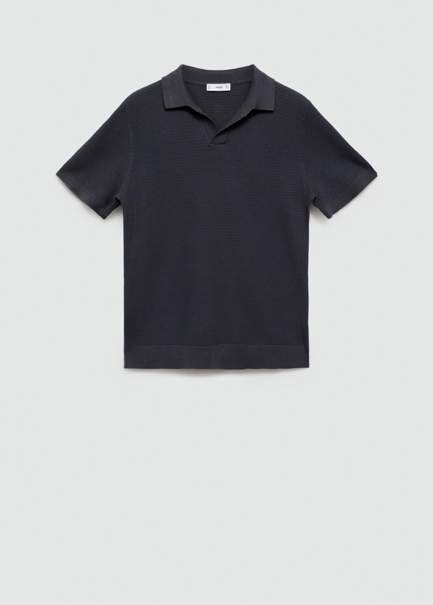 Poloshirt aus Baumwolle mit Tencel in Flechtoptik - Artikel ohne Model