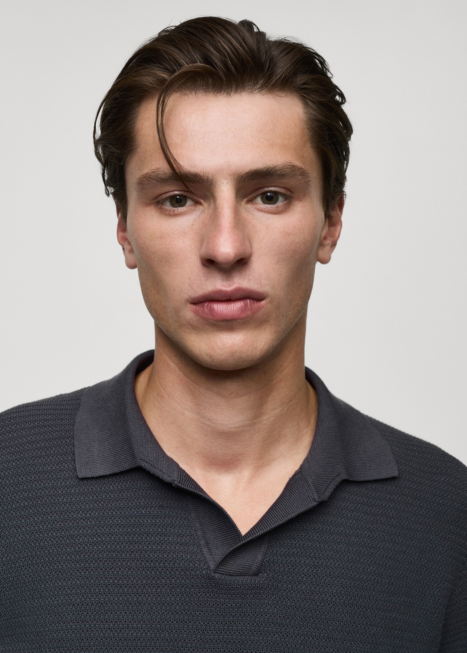 Poloshirt aus Baumwolle mit Tencel in Flechtoptik - Detail des Artikels 1
