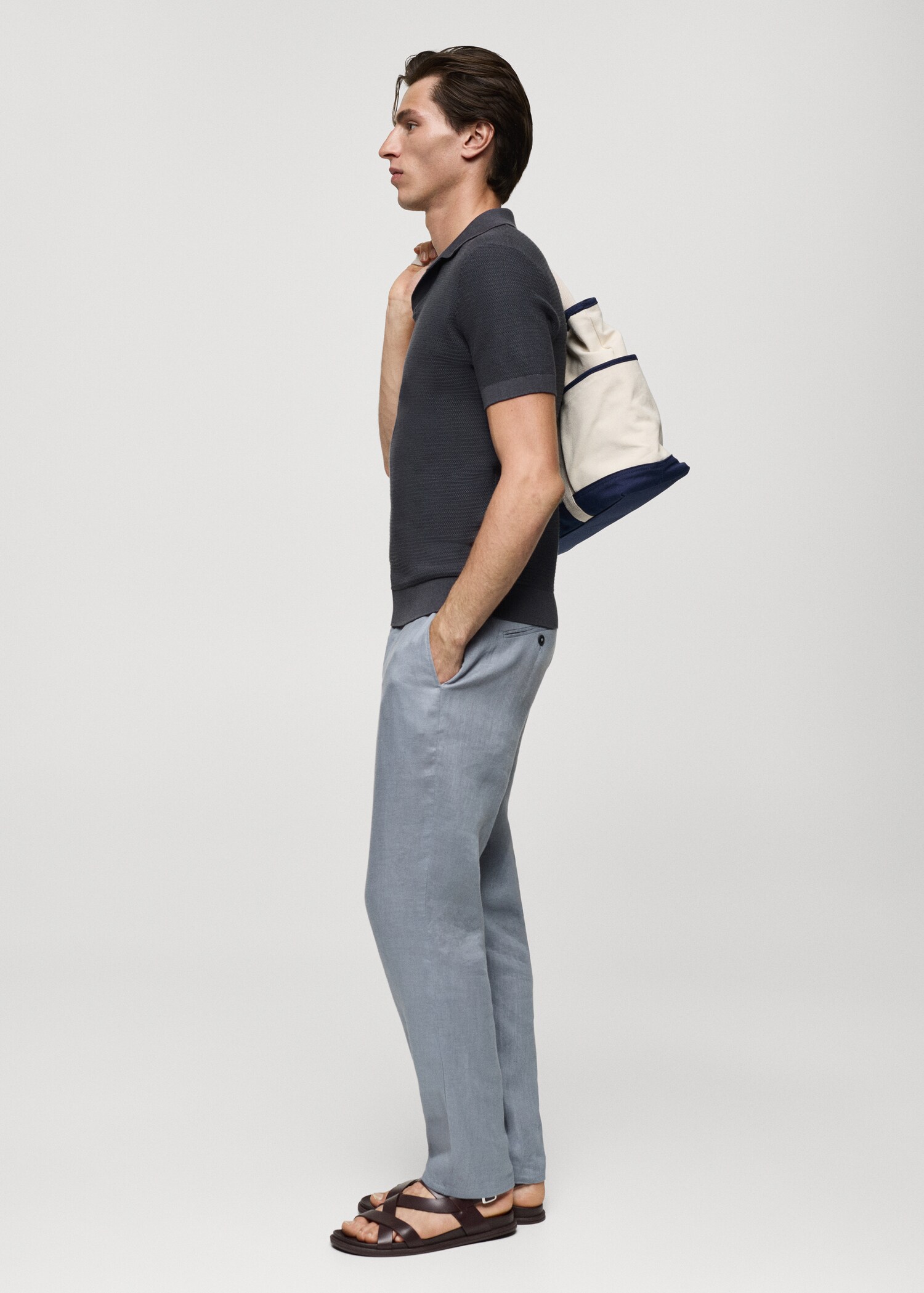 Poloshirt aus Baumwolle mit Tencel in Flechtoptik - Detail des Artikels 2