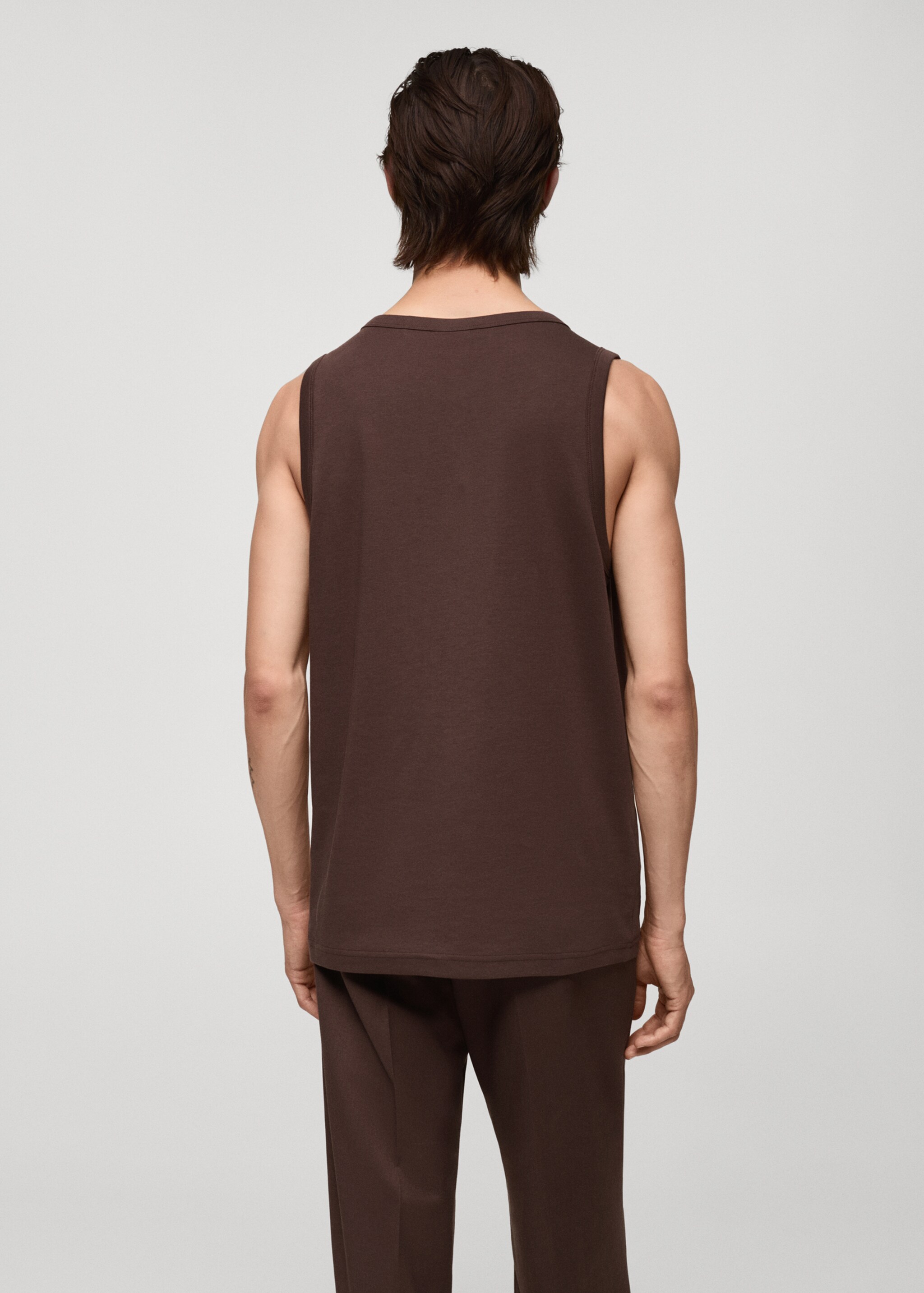 100% cotton tank top - Reverse of the article, Burgundy. Ref: 77062538-00.