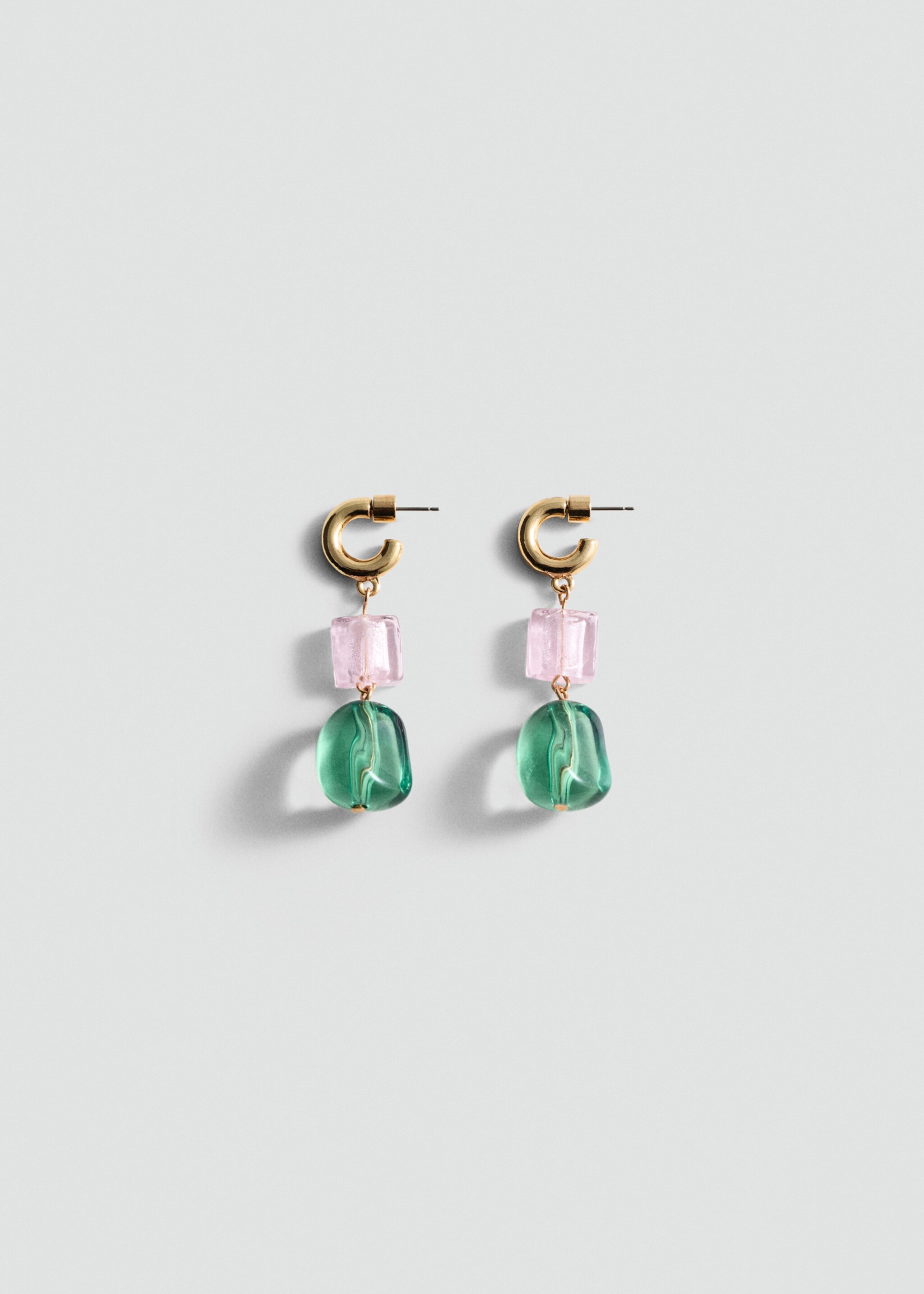 Combined crystal earrings - Article without model, Gold. Ref: 77062547-00.
