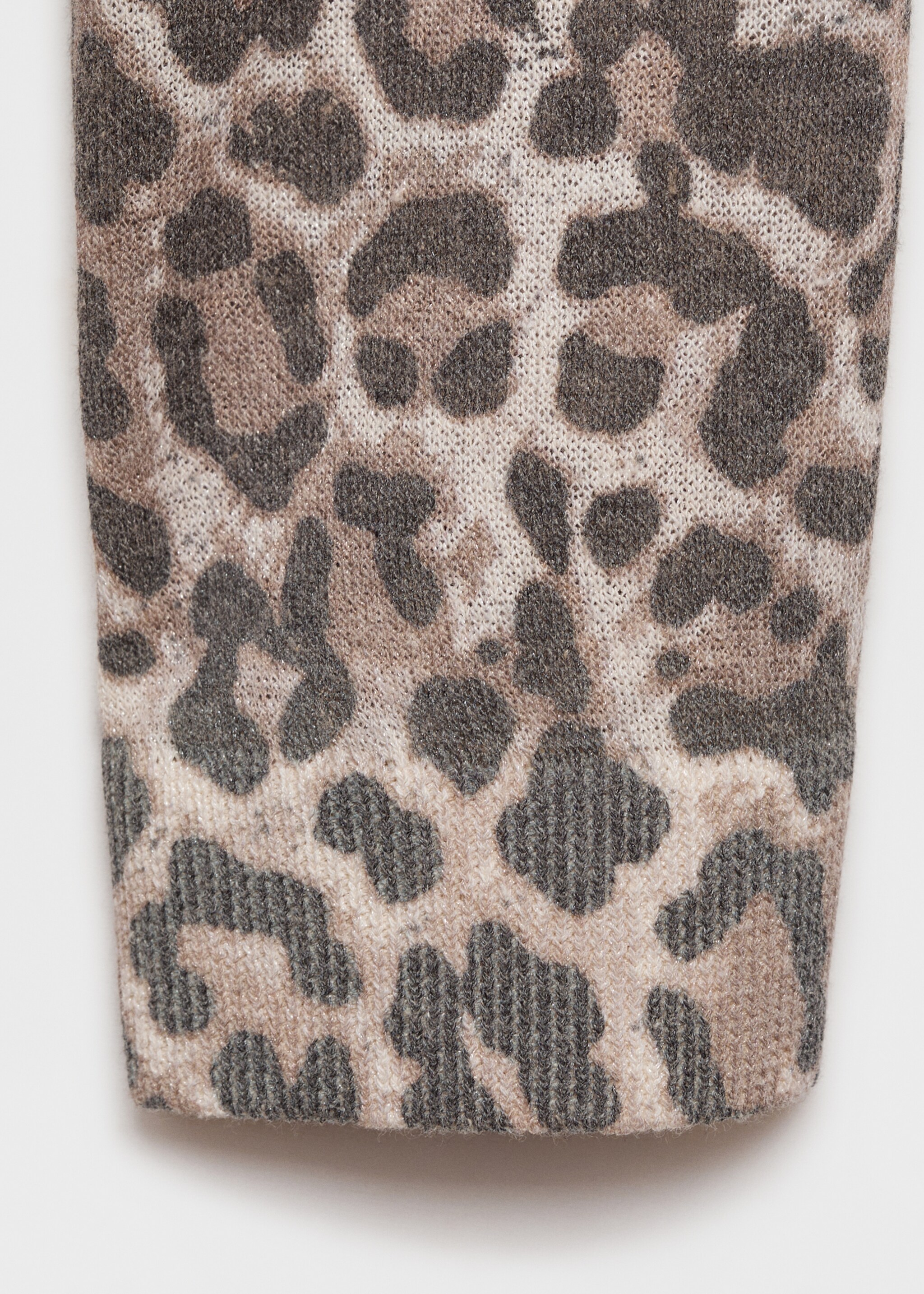 Leopard knit cardigan - Details of the article 0, Medium Brown. Ref: 77062550-00.