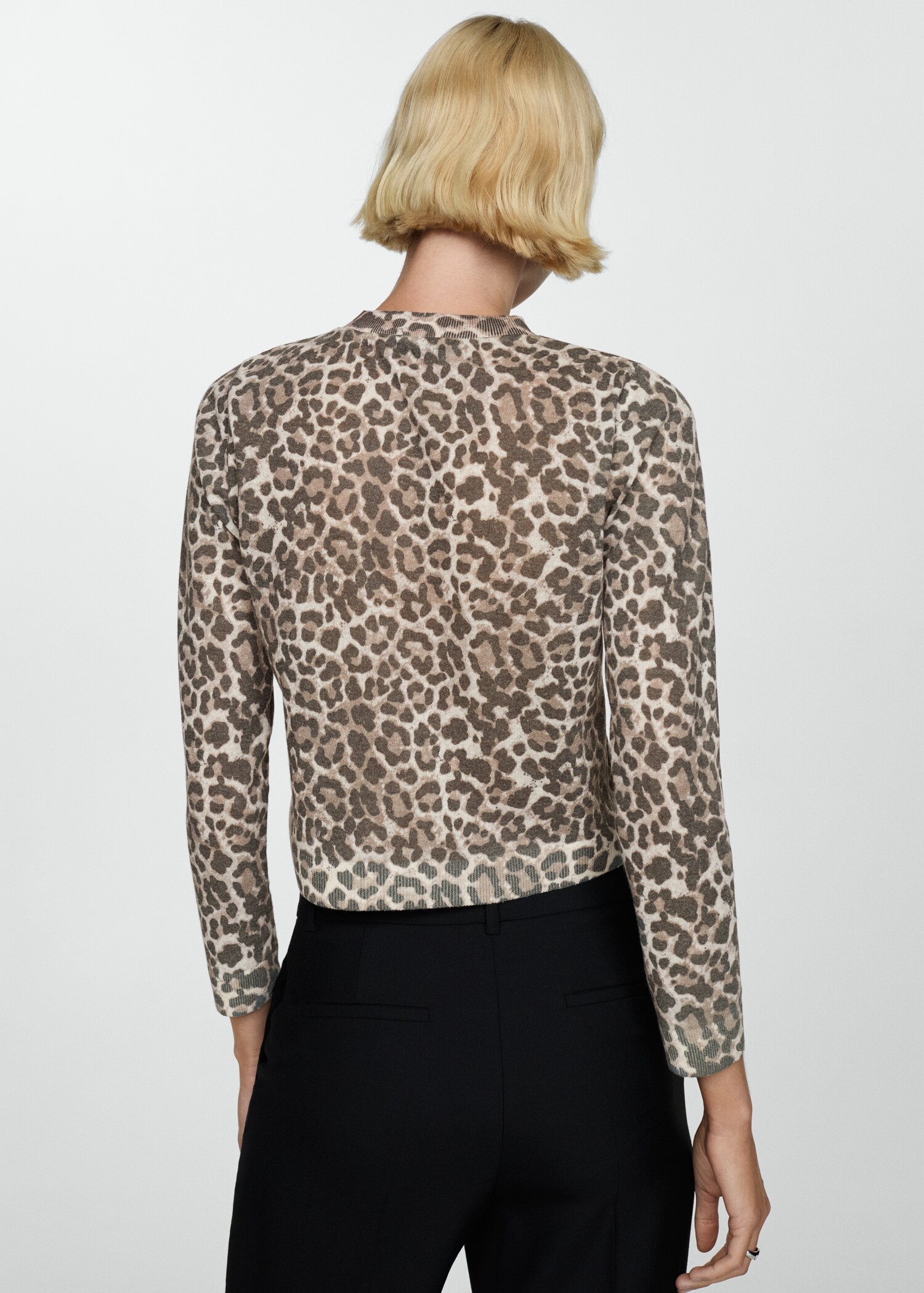 Leopard knit cardigan - Reverse of the article