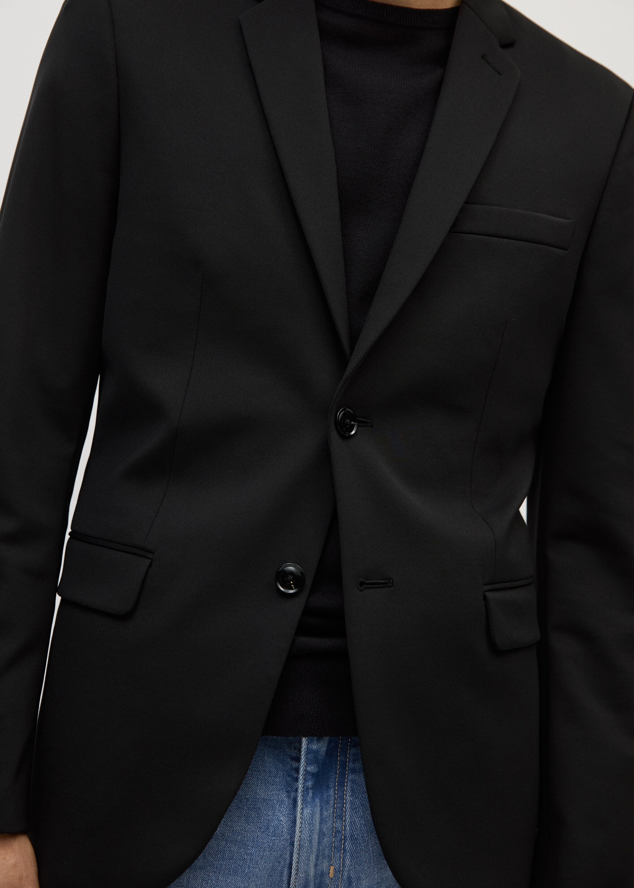 Super slim fit technical fabric blazer - Details of the article 1