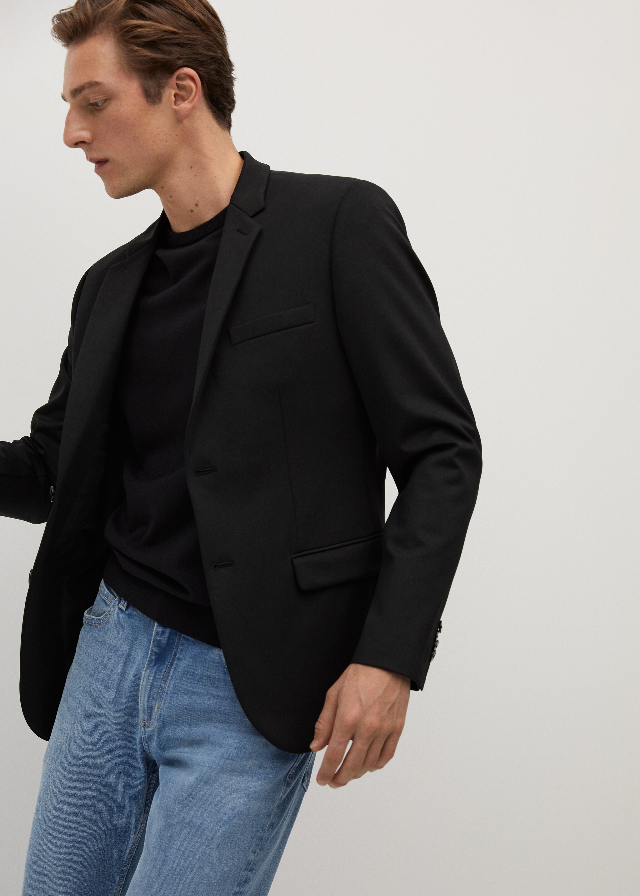 Super slim fit technical fabric blazer - Details of the article 3