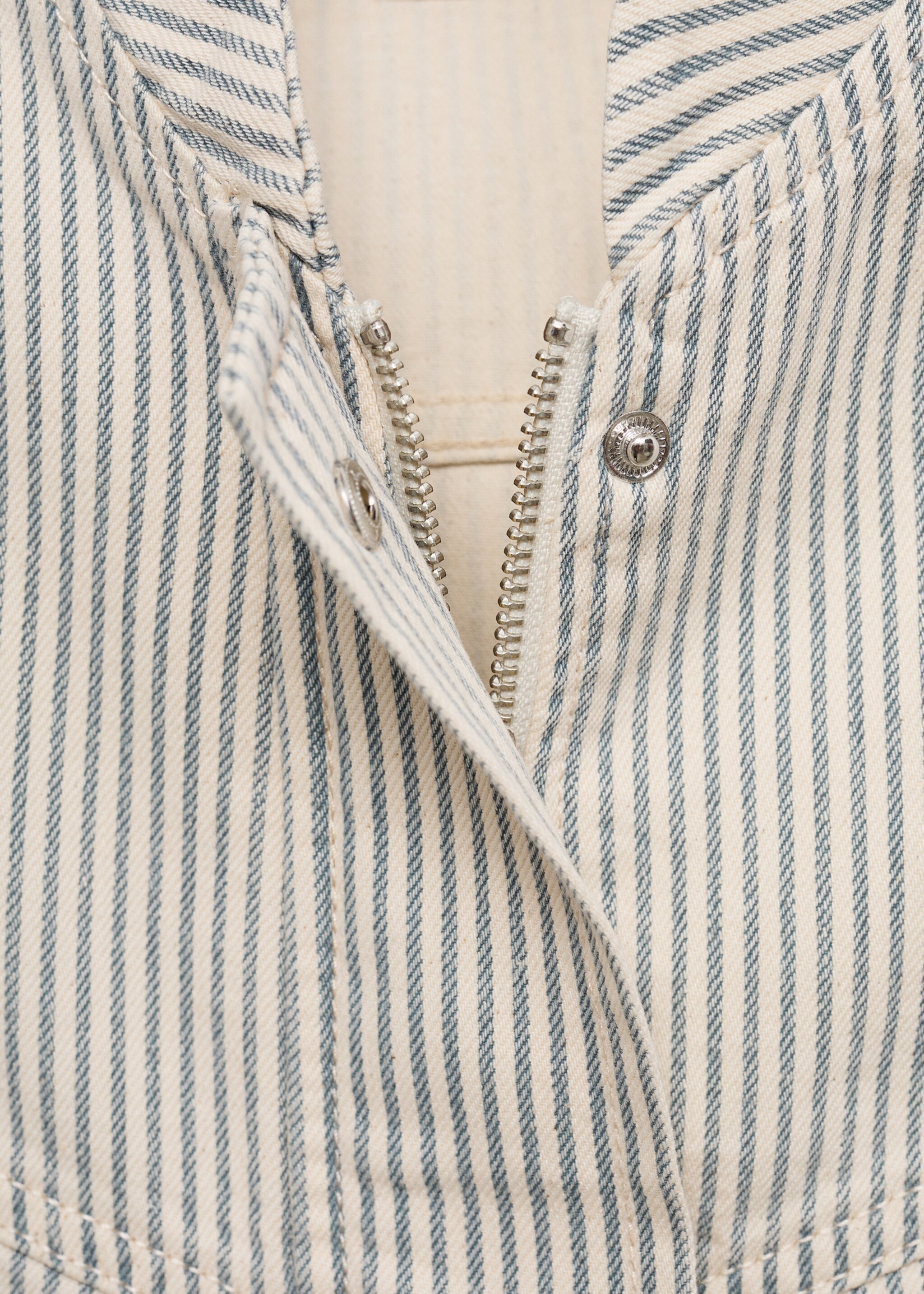 Gestreifte Jeansjacke - Detail des Artikels 0, Beige. Ref: 77062914-00.