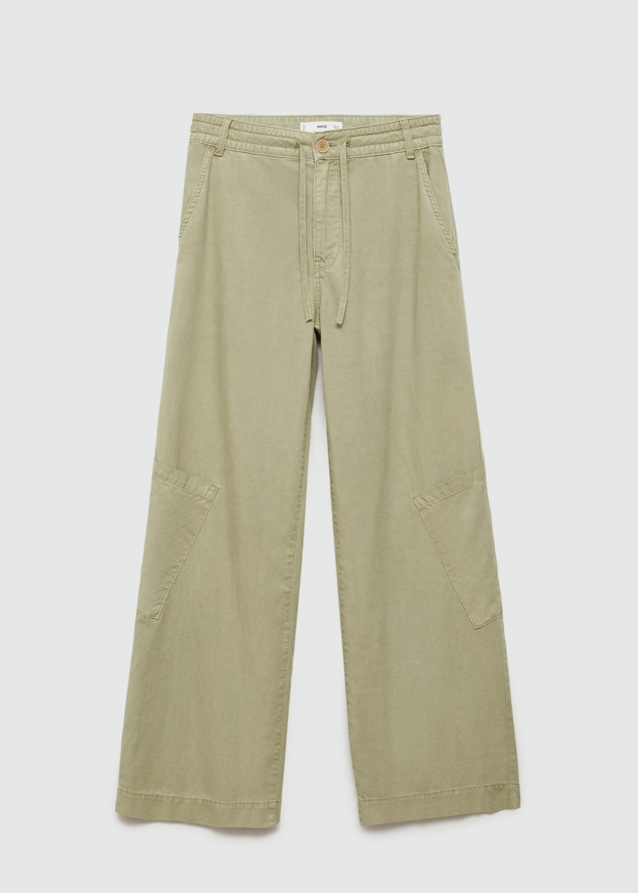 Pantalon Lyocell cordon de serrage - Article sans modèle, Kaki. Ref: 77062915-00.