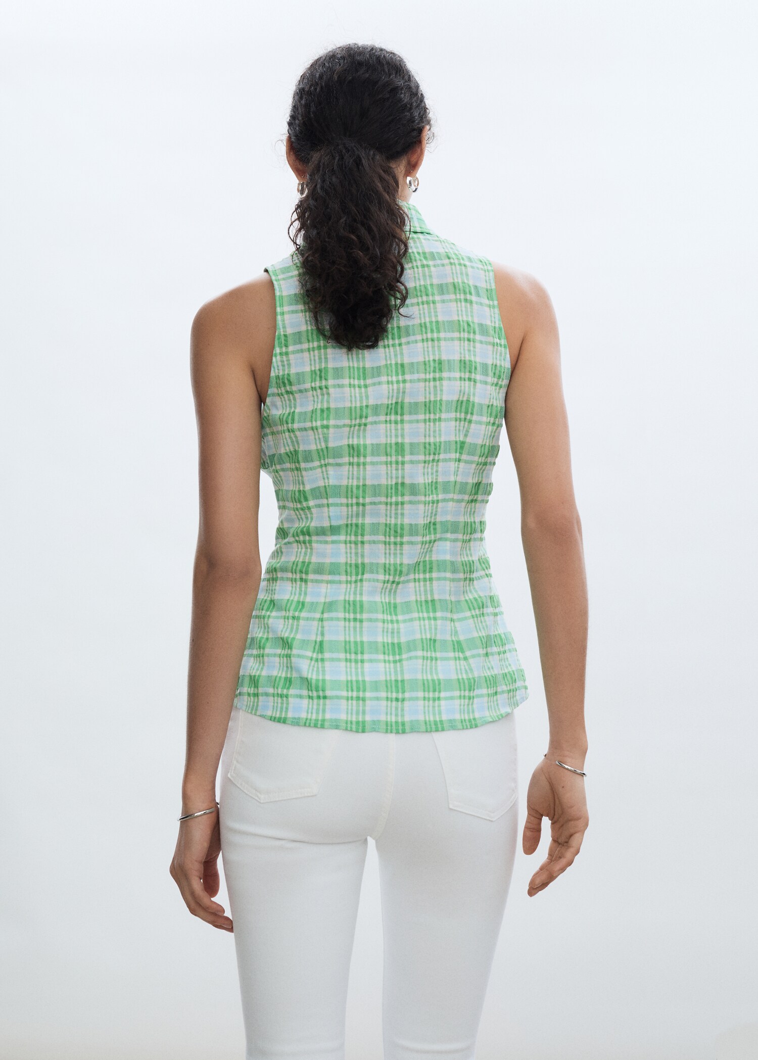 Check sleeveless shirt - Reverse of the article
