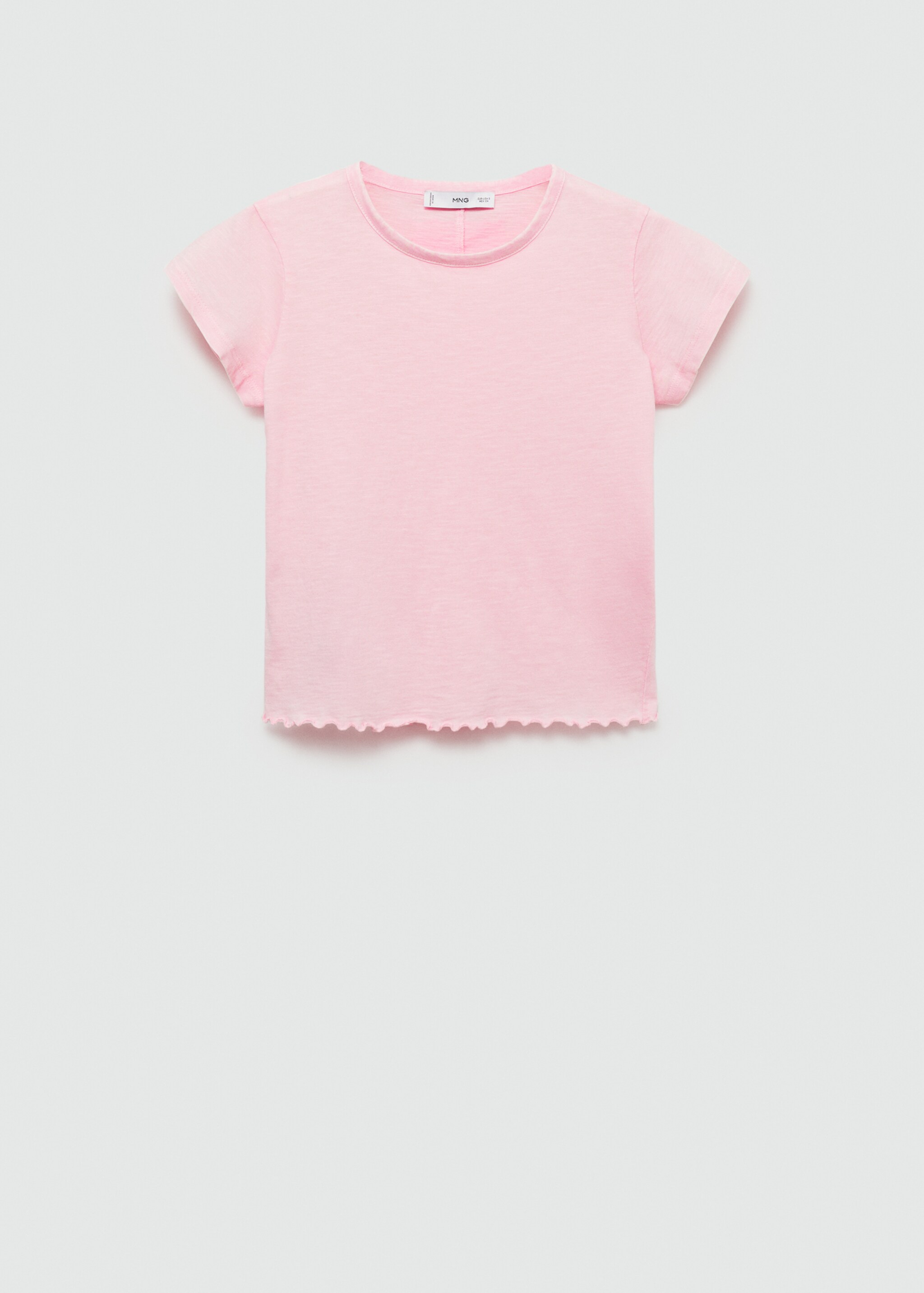 Short-sleeved cotton t-shirt - Article without model, Pastel Pink. Ref: 77062920-00.