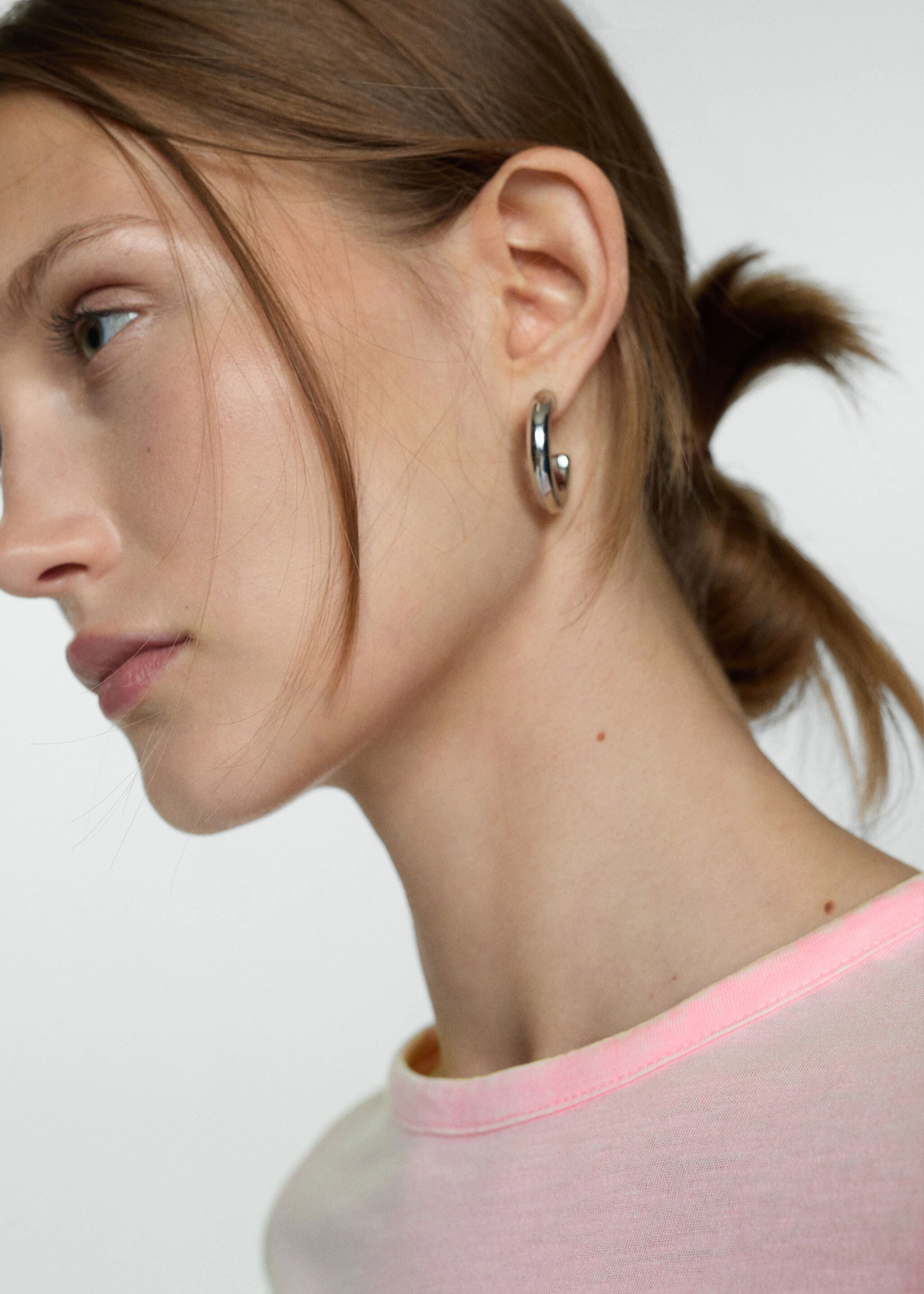 Short-sleeved cotton t-shirt - Details of the article 1, Pastel Pink. Ref: 77062920-00.